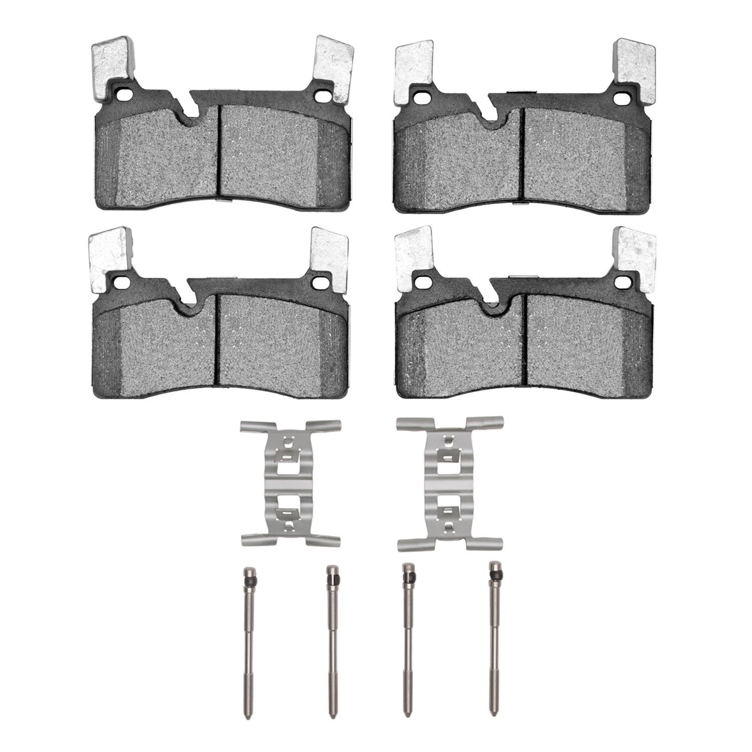 Semi-Metallic Brake Pads & Hardware Kit, 2011-2015 Mercedes-Benz, Position: Rear