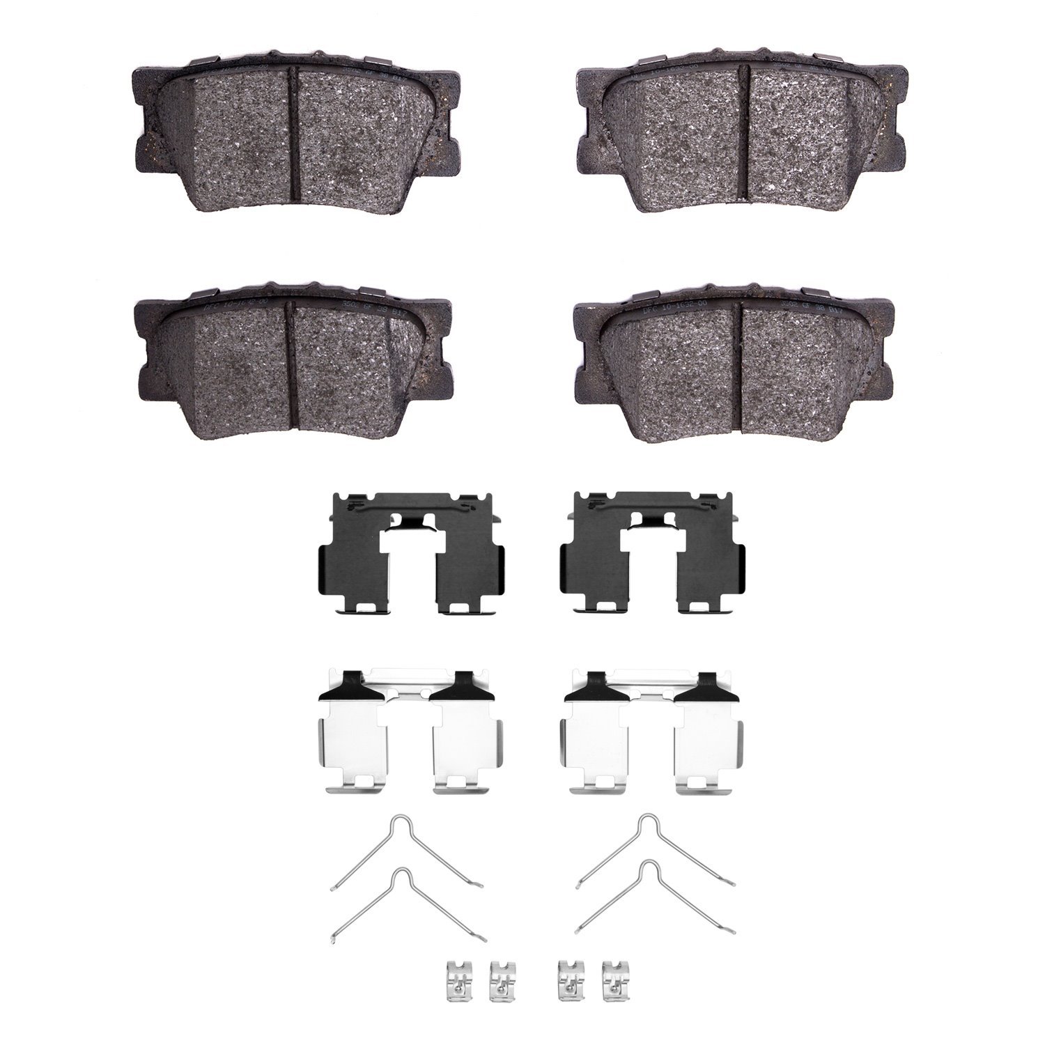 Semi-Metallic Brake Pads & Hardware Kit, 2006-2018 Lexus/Toyota/Scion, Position: Rear