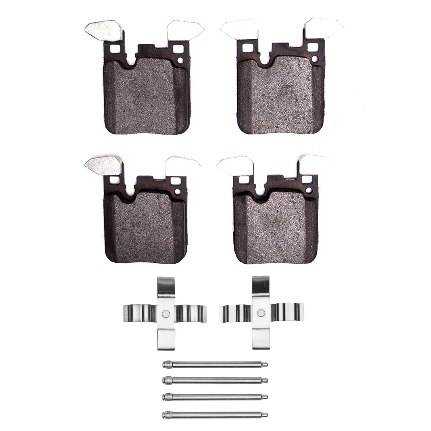 Semi-Metallic Brake Pads & Hardware Kit, 2012-2021 BMW, Position: Rear