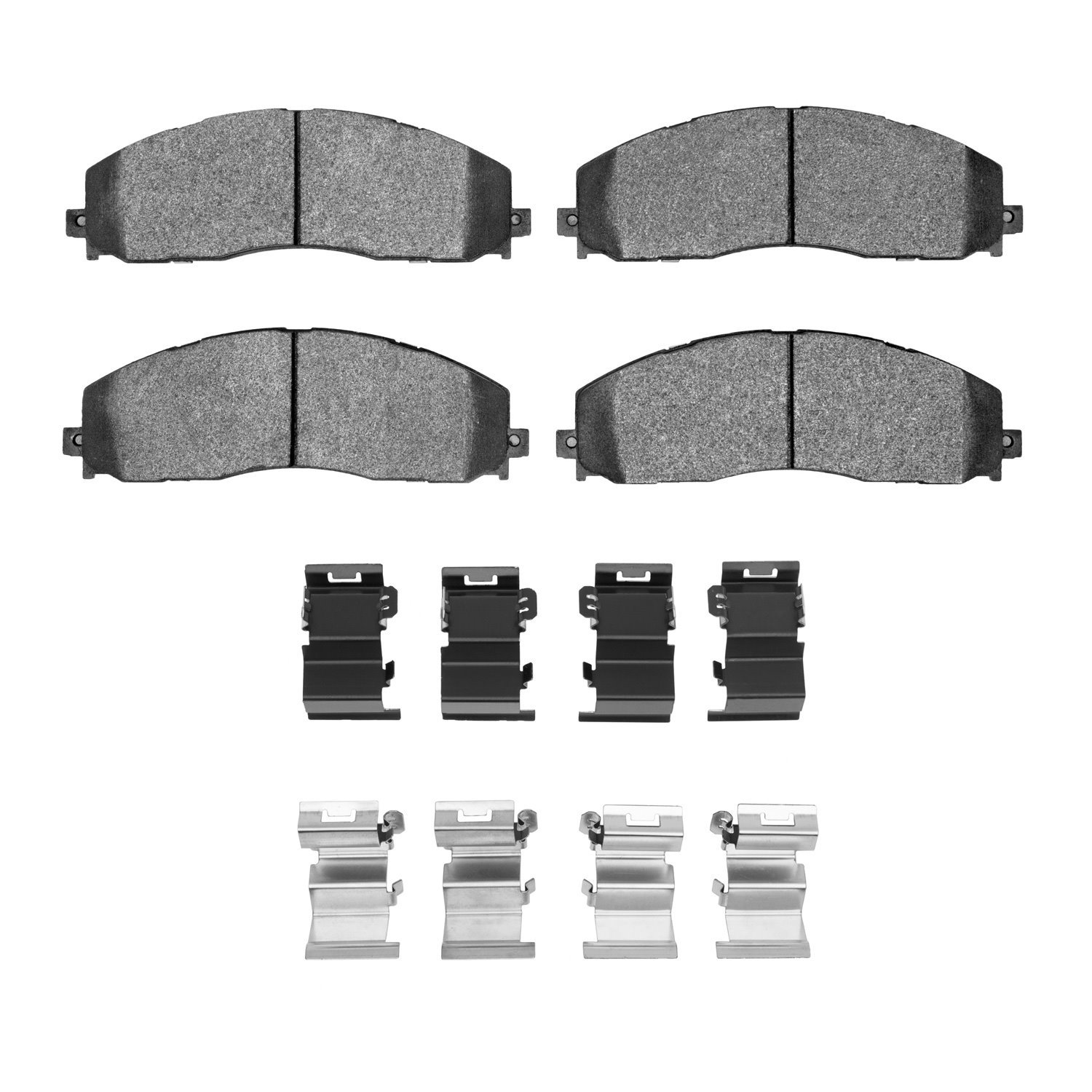 Semi-Metallic Brake Pads & Hardware Kit, Fits Select Ford/Lincoln/Mercury/Mazda, Position: Front