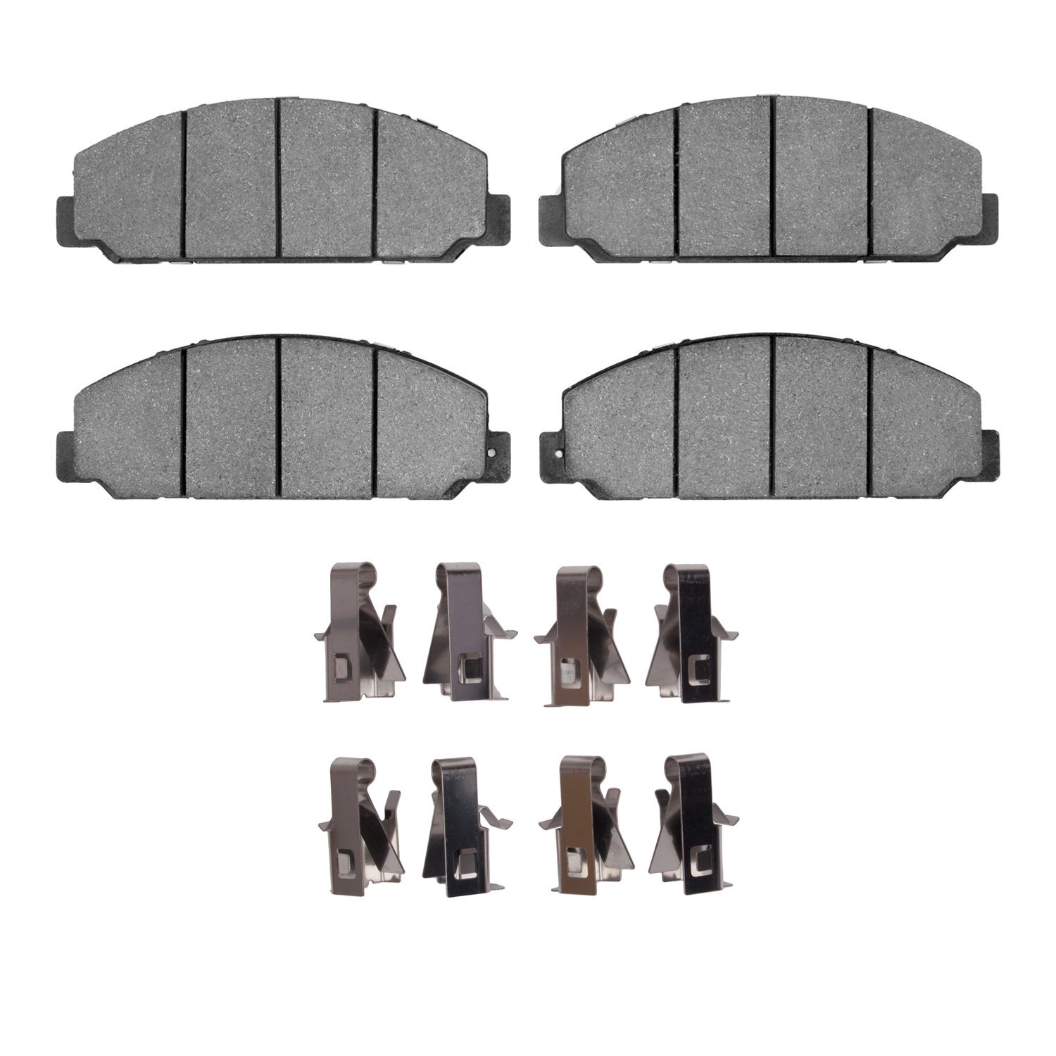 Semi-Metallic Brake Pads & Hardware Kit, 2013-2020 Hino, Position: Front & Rear
