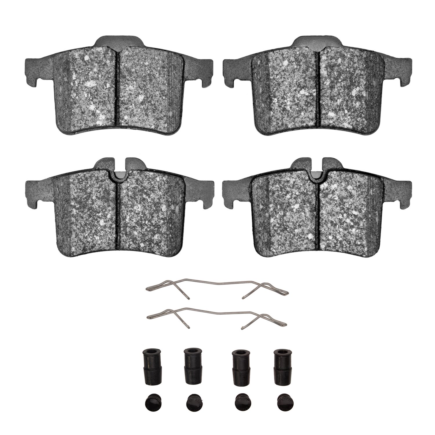 Semi-Metallic Brake Pads & Hardware Kit, 2013-2015 Jaguar, Position: Rear