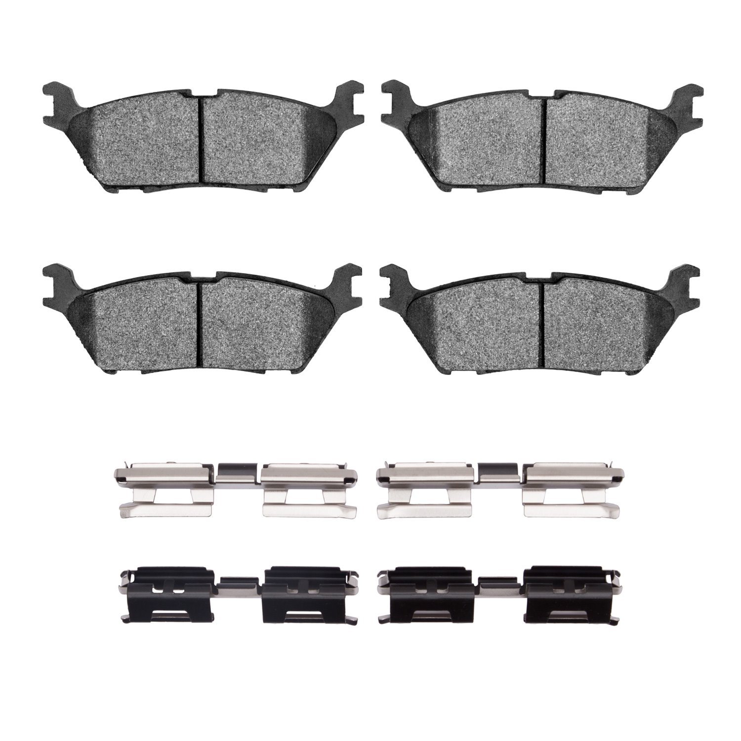 Semi-Metallic Brake Pads & Hardware Kit, 2015-2021 Ford/Lincoln/Mercury/Mazda, Position: Rear