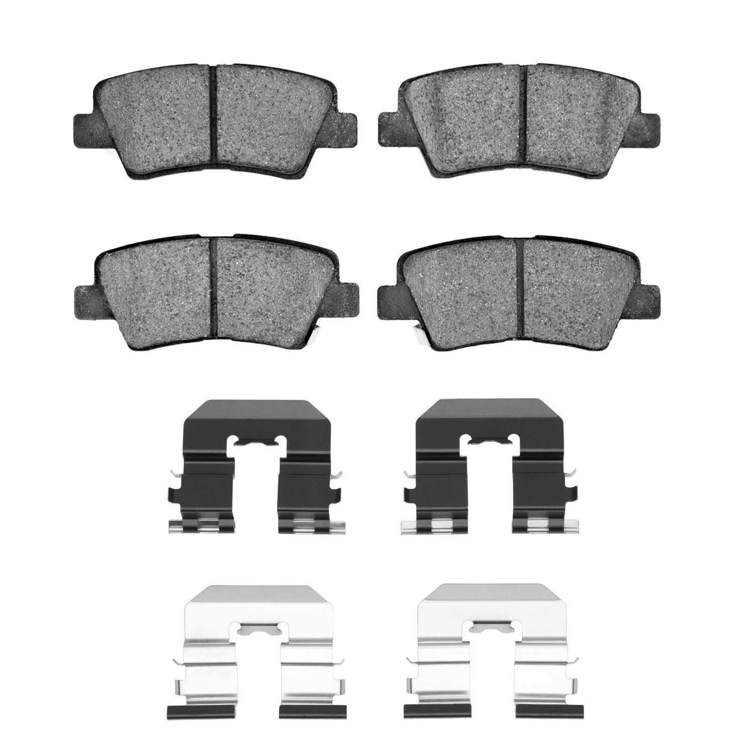 Semi-Metallic Brake Pads & Hardware Kit, 2013-2015 Mopar, Position: Rear