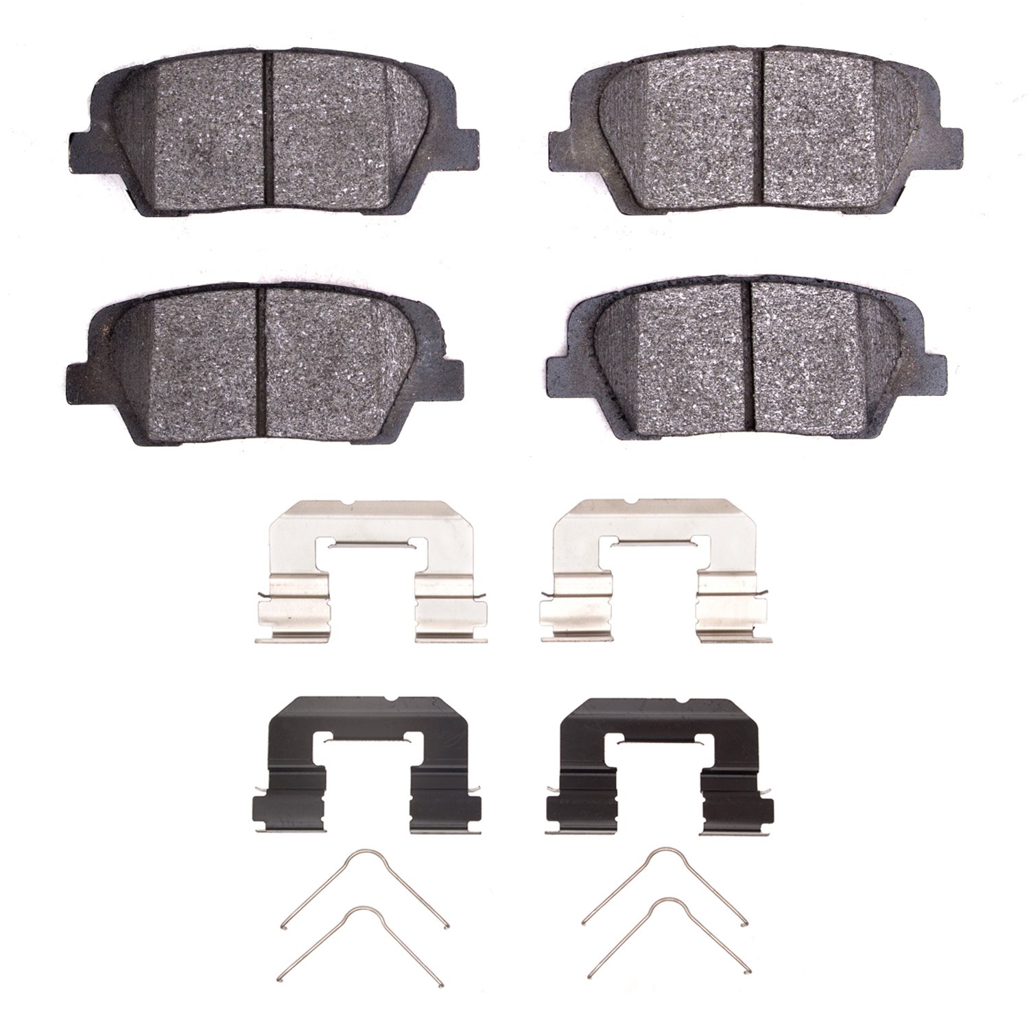 Semi-Metallic Brake Pads & Hardware Kit, Fits Select Kia/Hyundai/Genesis, Position: Rear