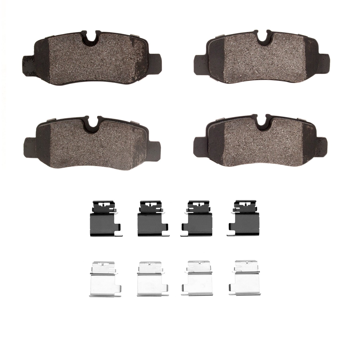 Semi-Metallic Brake Pads & Hardware Kit, Fits Select Mercedes-Benz, Position: Rear