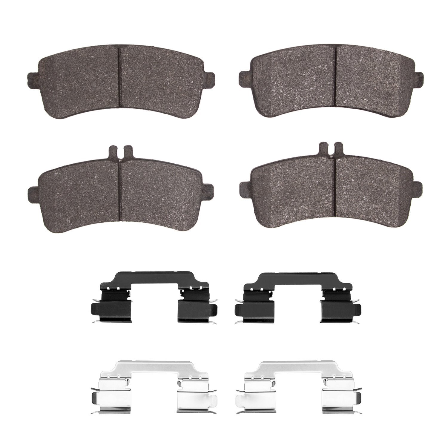 Semi-Metallic Brake Pads & Hardware Kit, 2014-2021 Mercedes-Benz, Position: Rear