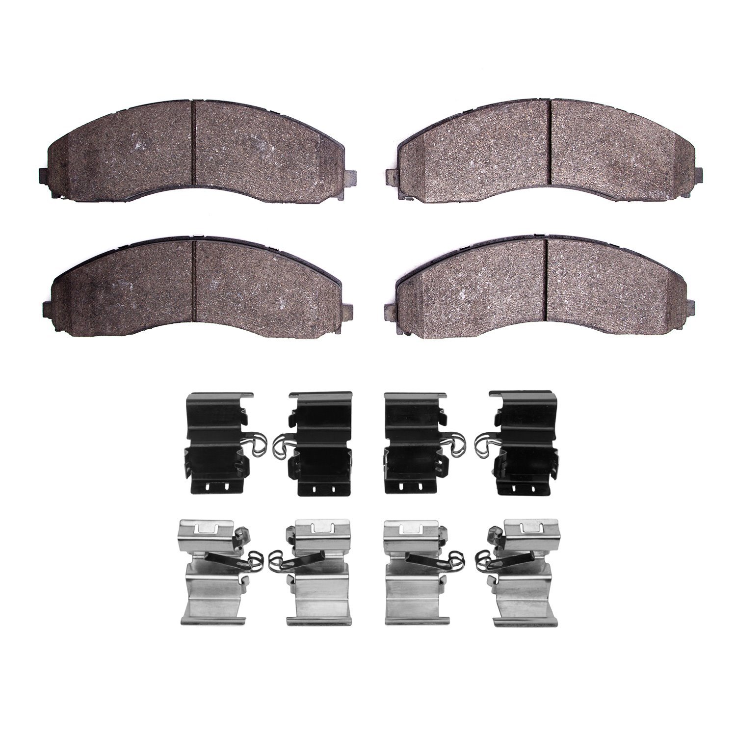 Semi-Metallic Brake Pads & Hardware Kit, Fits Select Ford/Lincoln/Mercury/Mazda, Position: Front & Rear