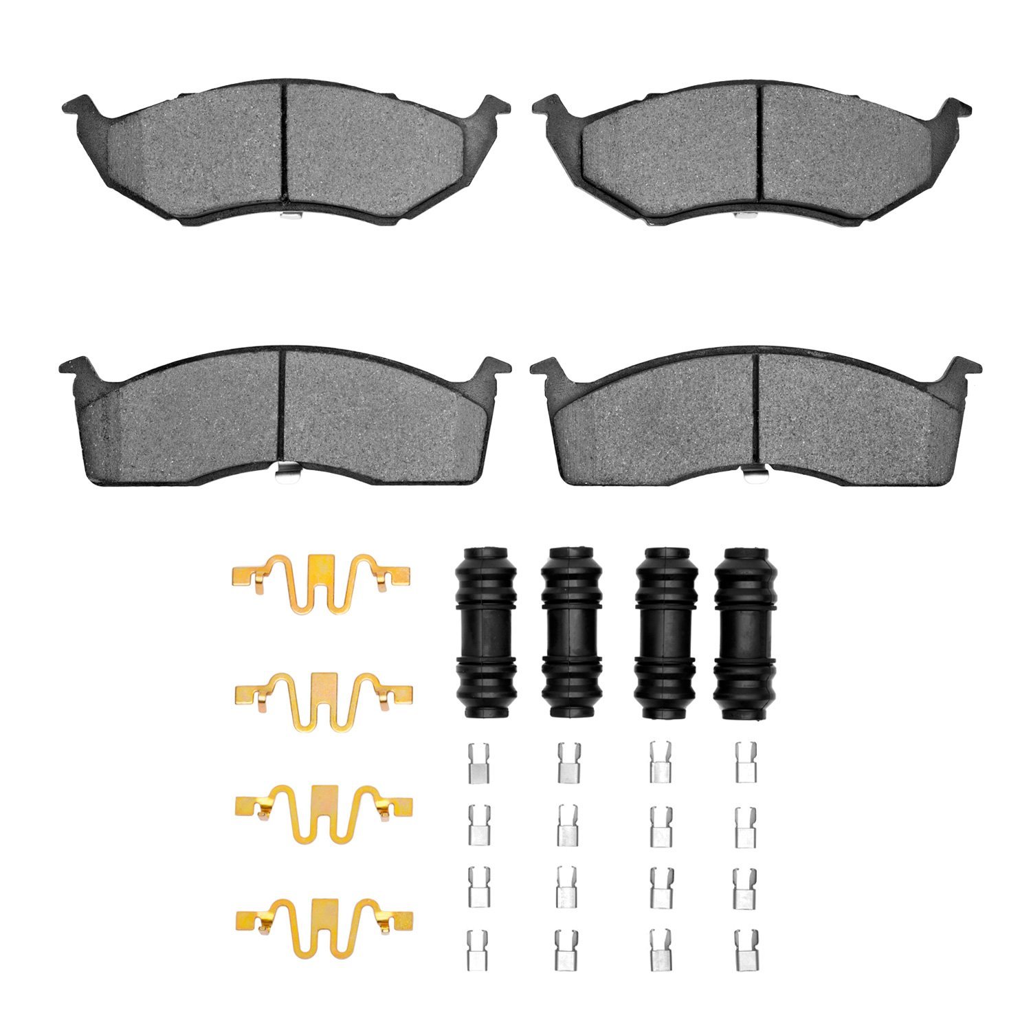 Optimum OE Brake Pads & Hardware Kit, 1998-2004 Mopar, Position: Front