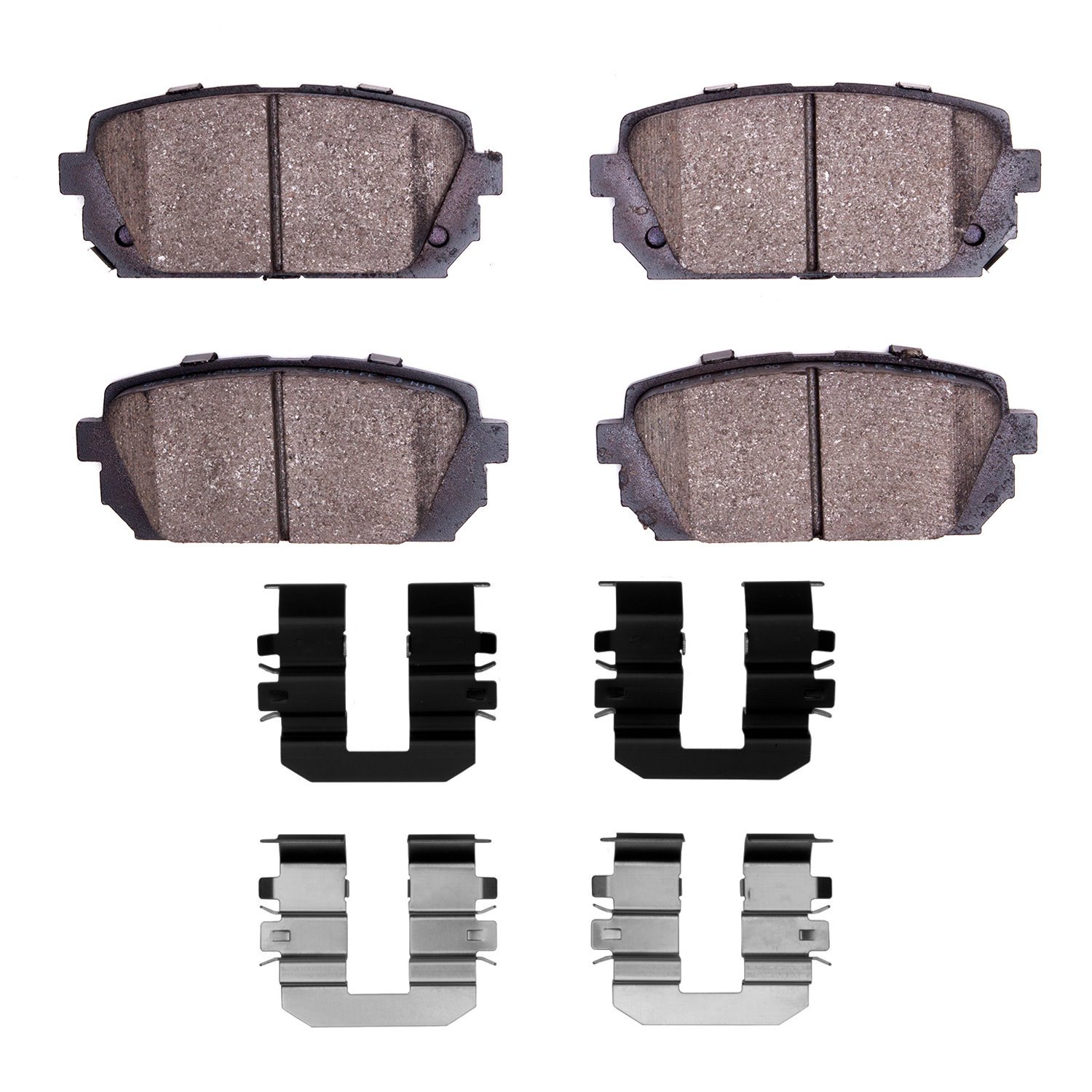 Optimum OE Brake Pads & Hardware Kit, 2007-2012 Kia/Hyundai/Genesis, Position: Rear
