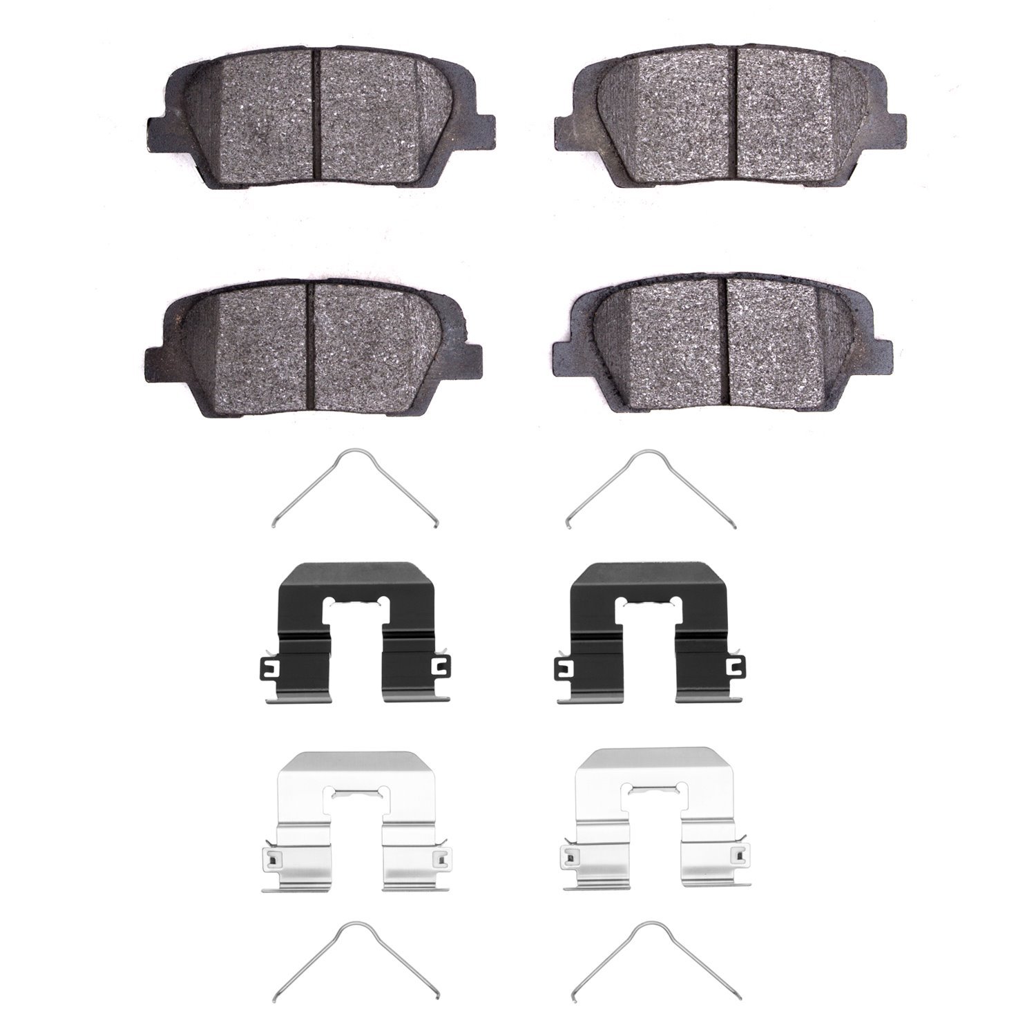 Optimum OE Brake Pads & Hardware Kit, 2015-2020 Kia/Hyundai/Genesis, Position: Rear