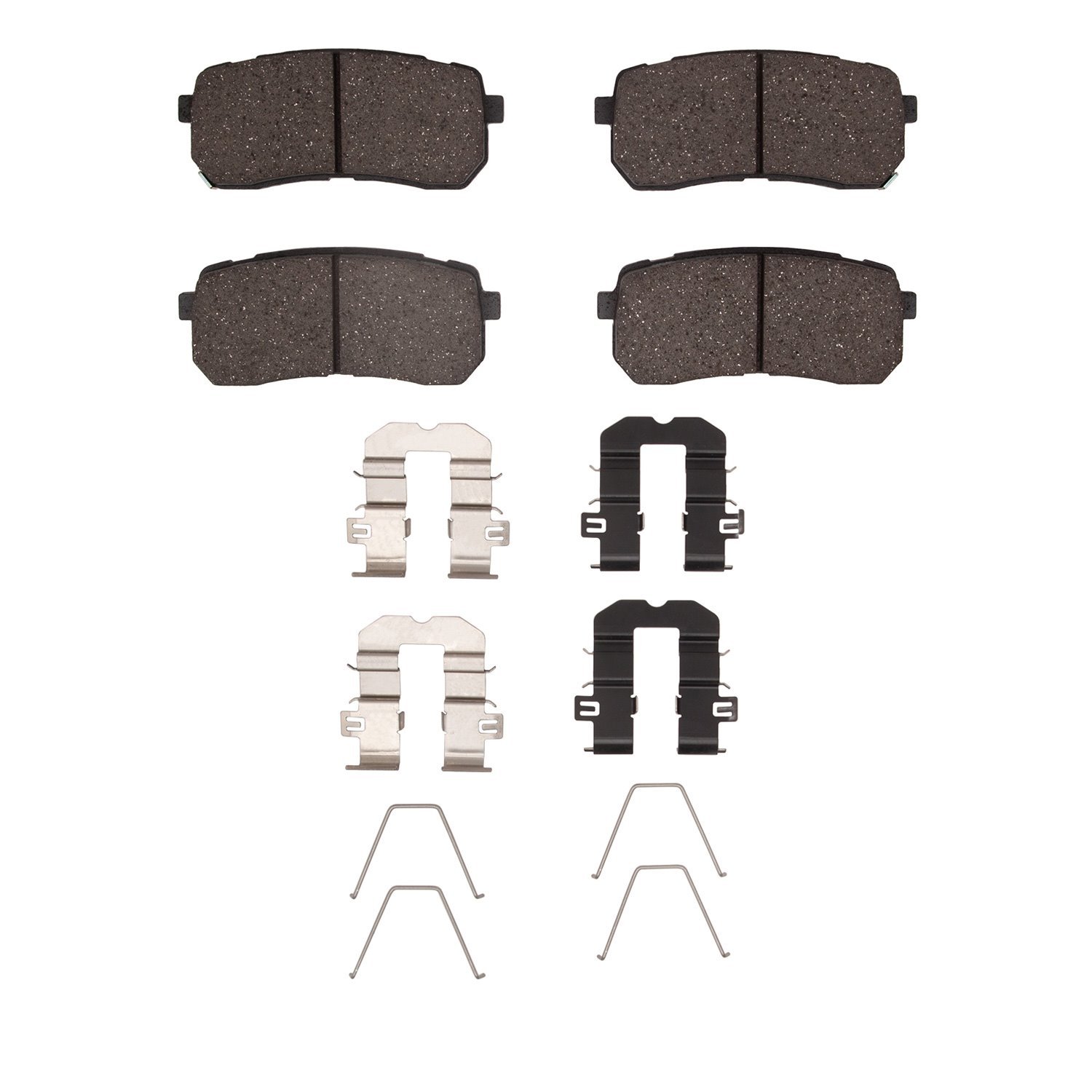Optimum OE Brake Pads & Hardware Kit, 2015-2021 Kia/Hyundai/Genesis, Position: Rear
