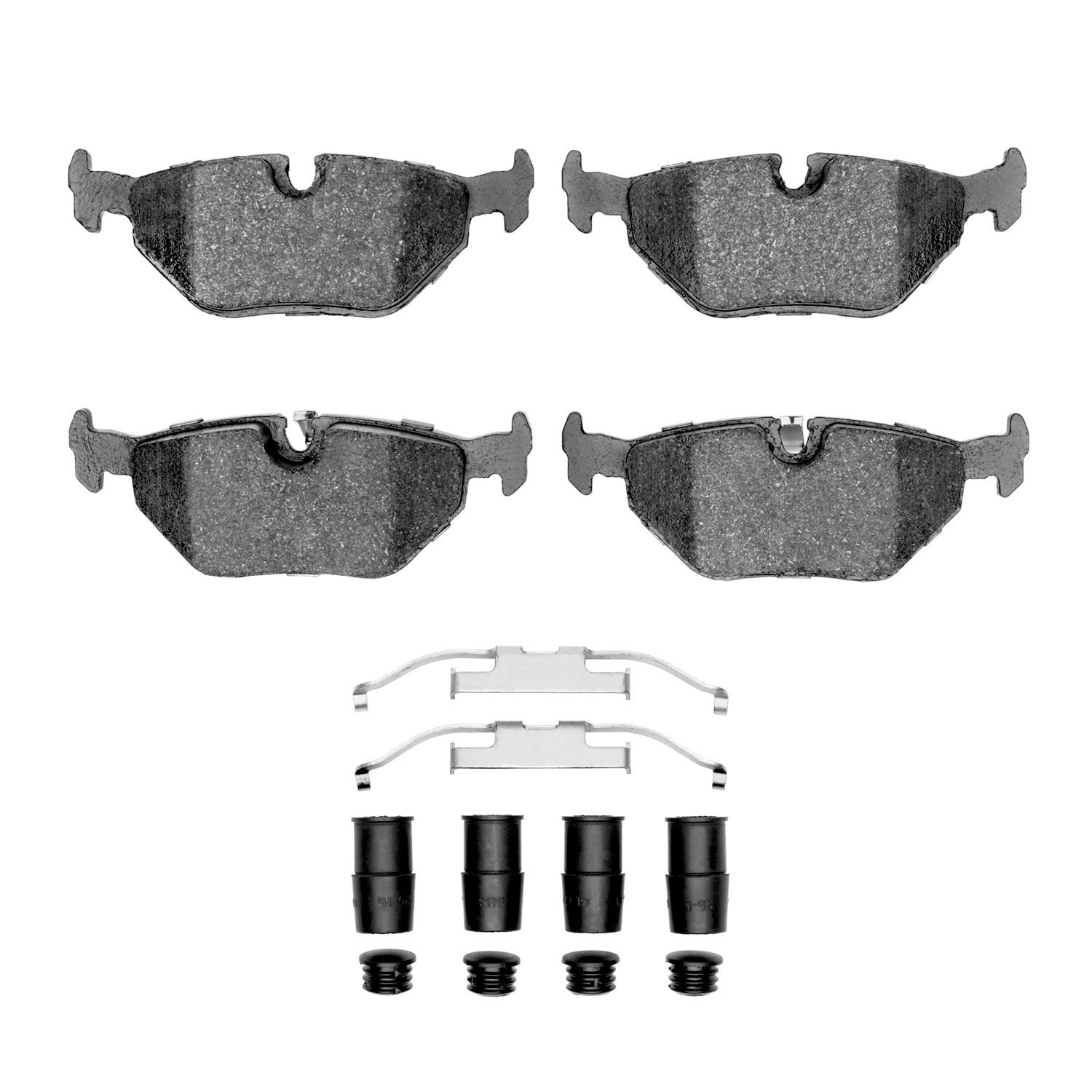 Optimum OE Brake Pads & Hardware Kit, 1991-2008 BMW, Position: Rear
