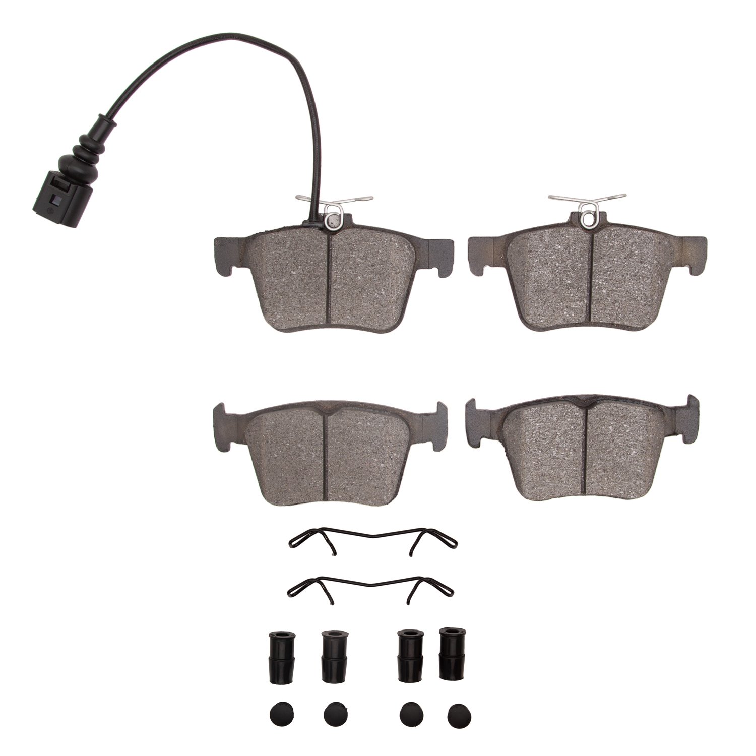 Euro Ceramic Brake Pads & Hardware Kit, Fits Select Audi/Porsche/Volkswagen, Position: Rear