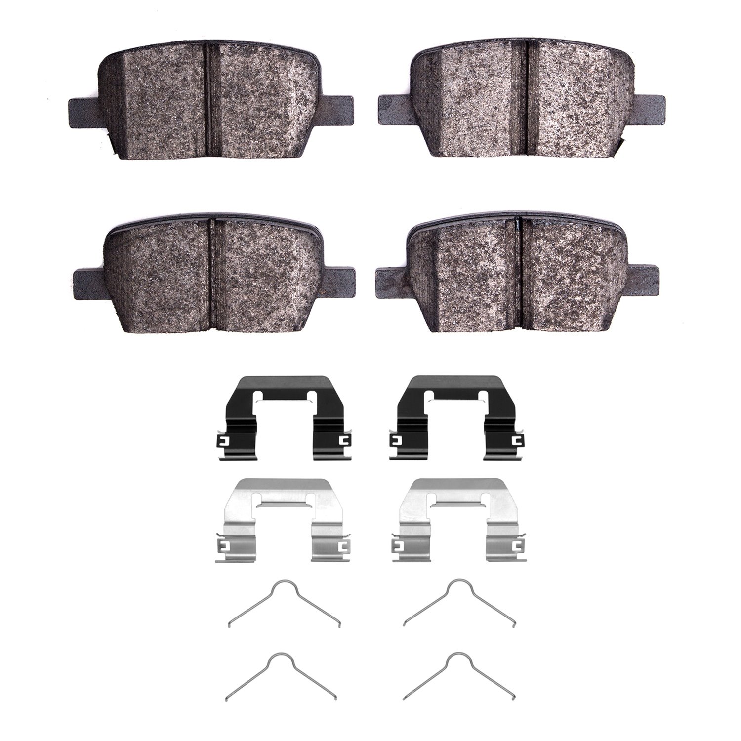 Euro Ceramic Brake Pads & Hardware Kit, Fits Select GM, Position: Rear