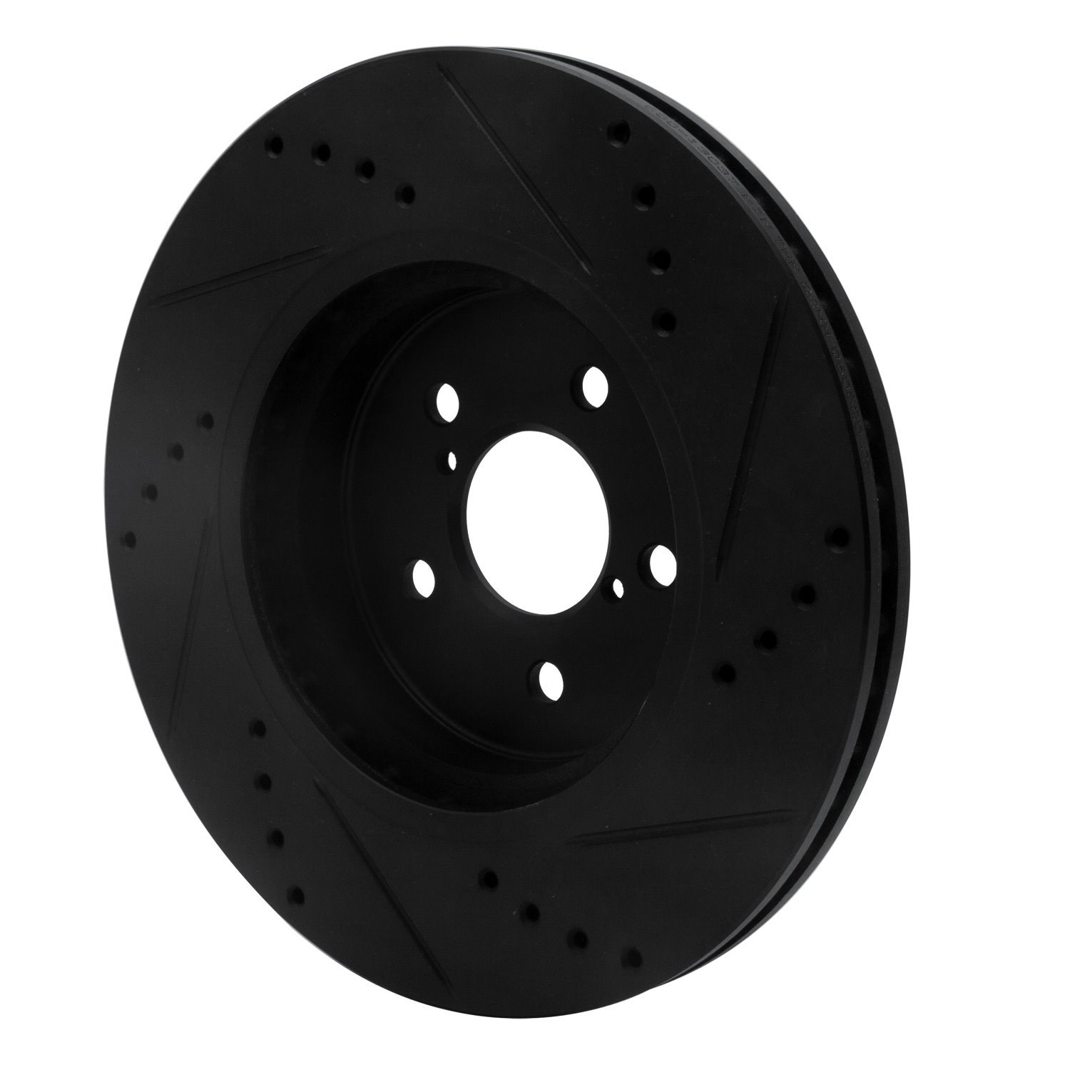 E-Line Drilled & Slotted Black Brake Rotor, Fits Select Subaru, Position: Front Left
