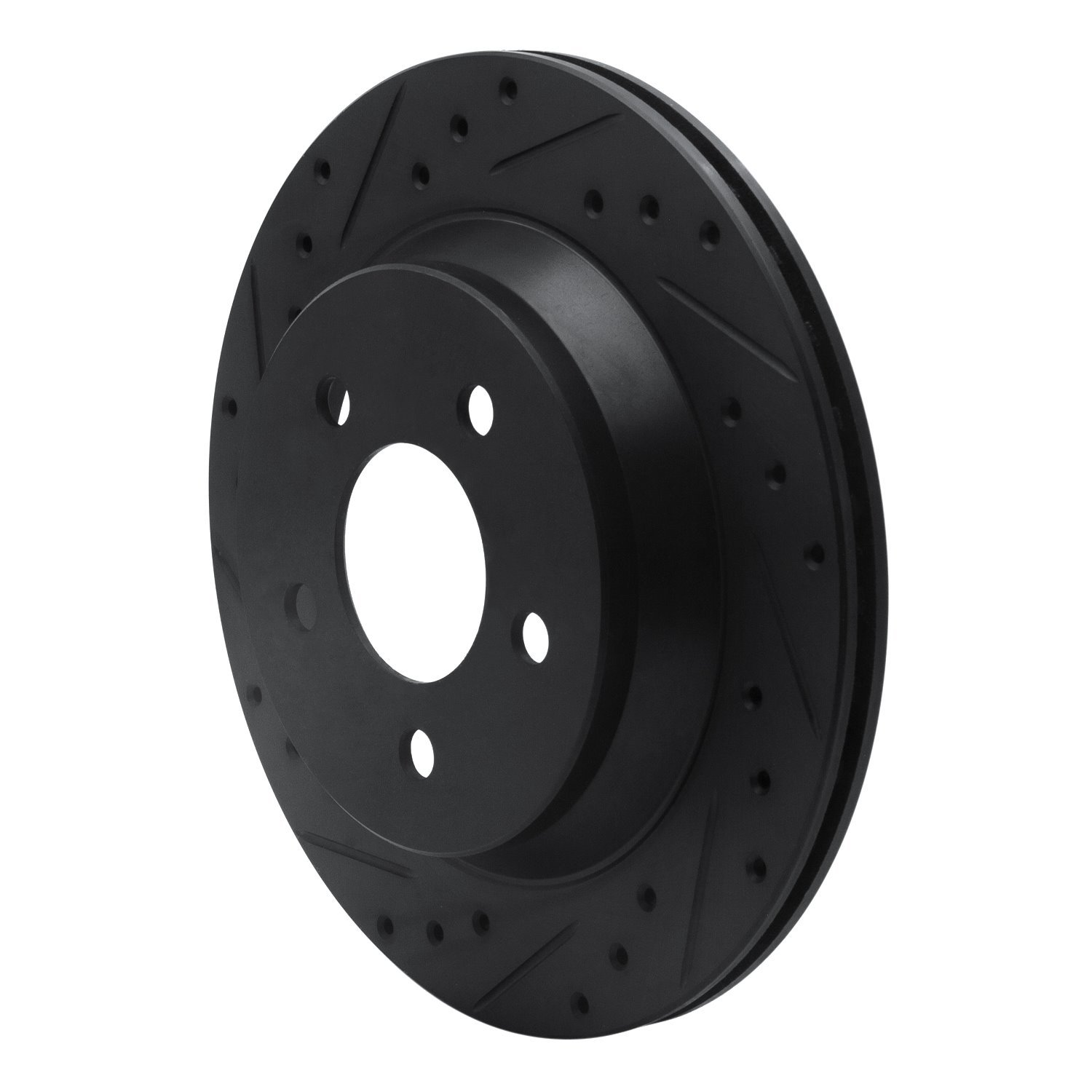 E-Line Drilled & Slotted Black Brake Rotor, 1994-2004 Ford/Lincoln/Mercury/Mazda, Position: Rear Left