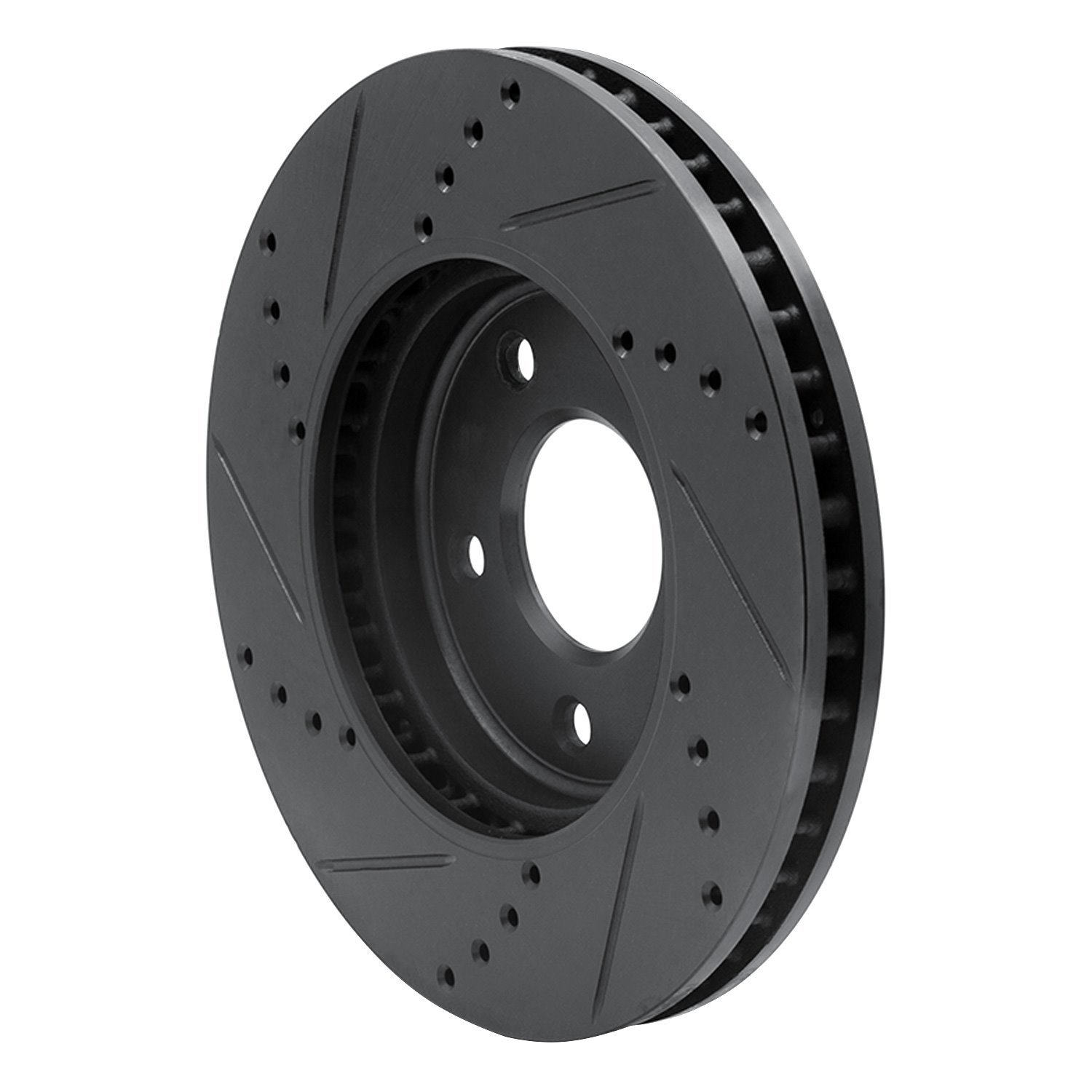 E-Line Drilled & Slotted Black Brake Rotor, Fits Select Fits Multiple Makes/Models, Position: Front Right