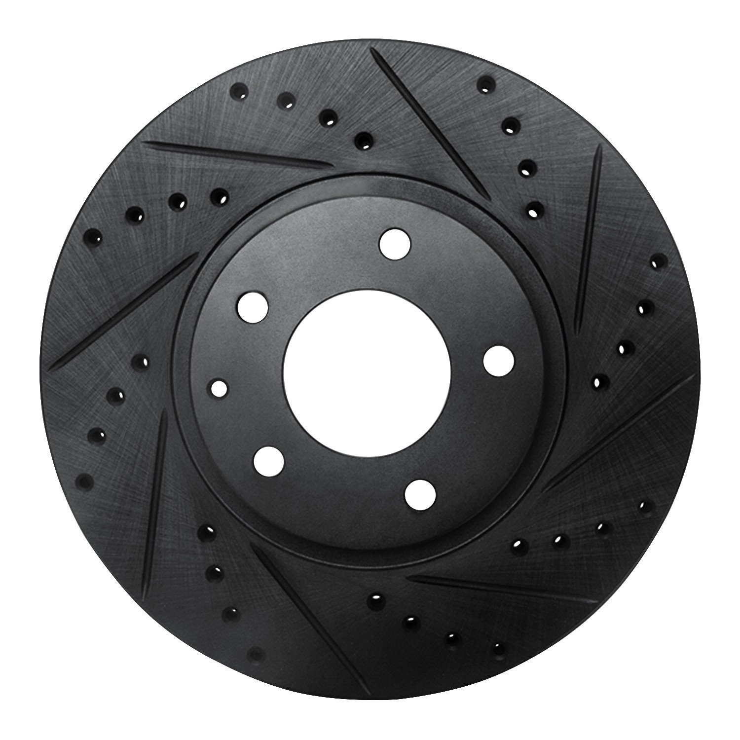 E-Line Drilled & Slotted Black Brake Rotor, 2001-2002 Ford/Lincoln/Mercury/Mazda, Position: Front Right