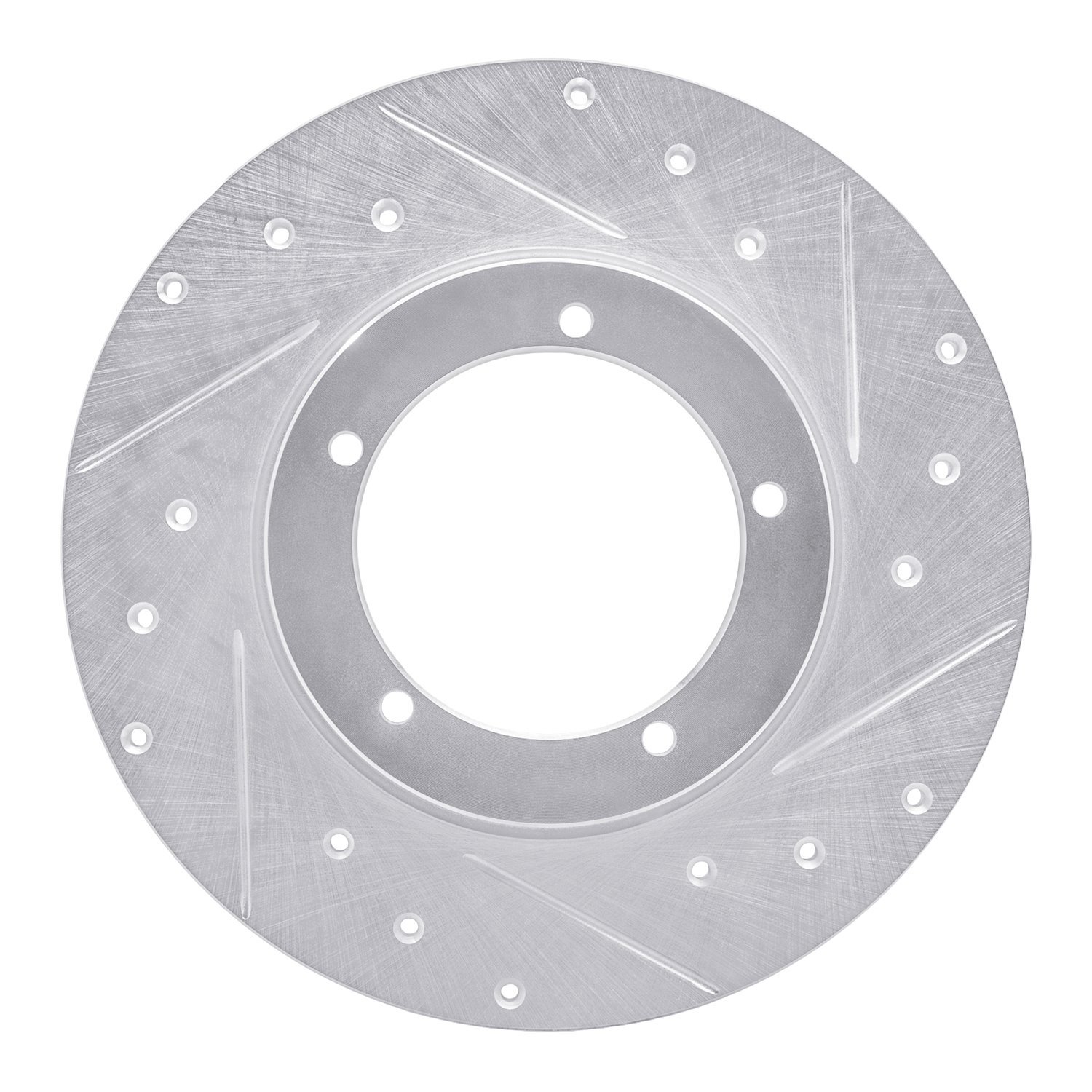E-Line Drilled & Slotted Silver Brake Rotor, 1965-1976