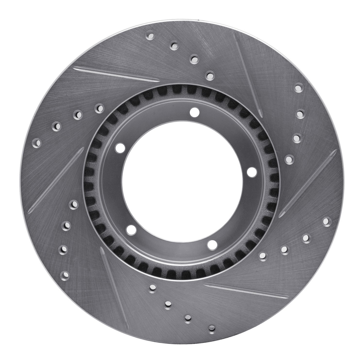 E-Line Drilled & Slotted Silver Brake Rotor, 1967-1988