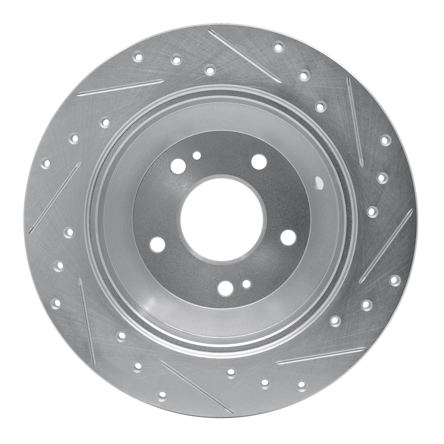 E-Line Drilled & Slotted Silver Brake Rotor, 2010-2021