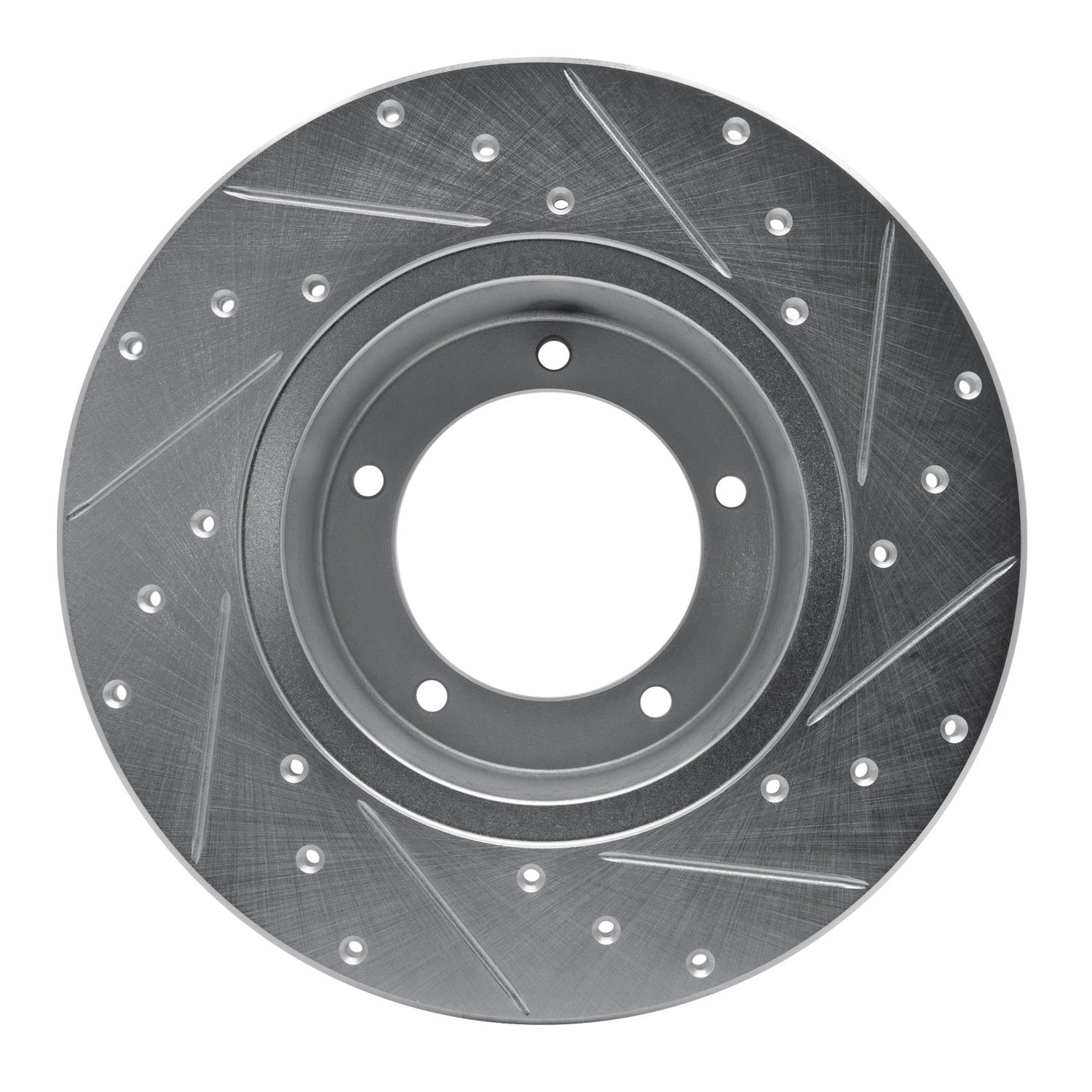 E-Line Drilled & Slotted Silver Brake Rotor, 1974-1999