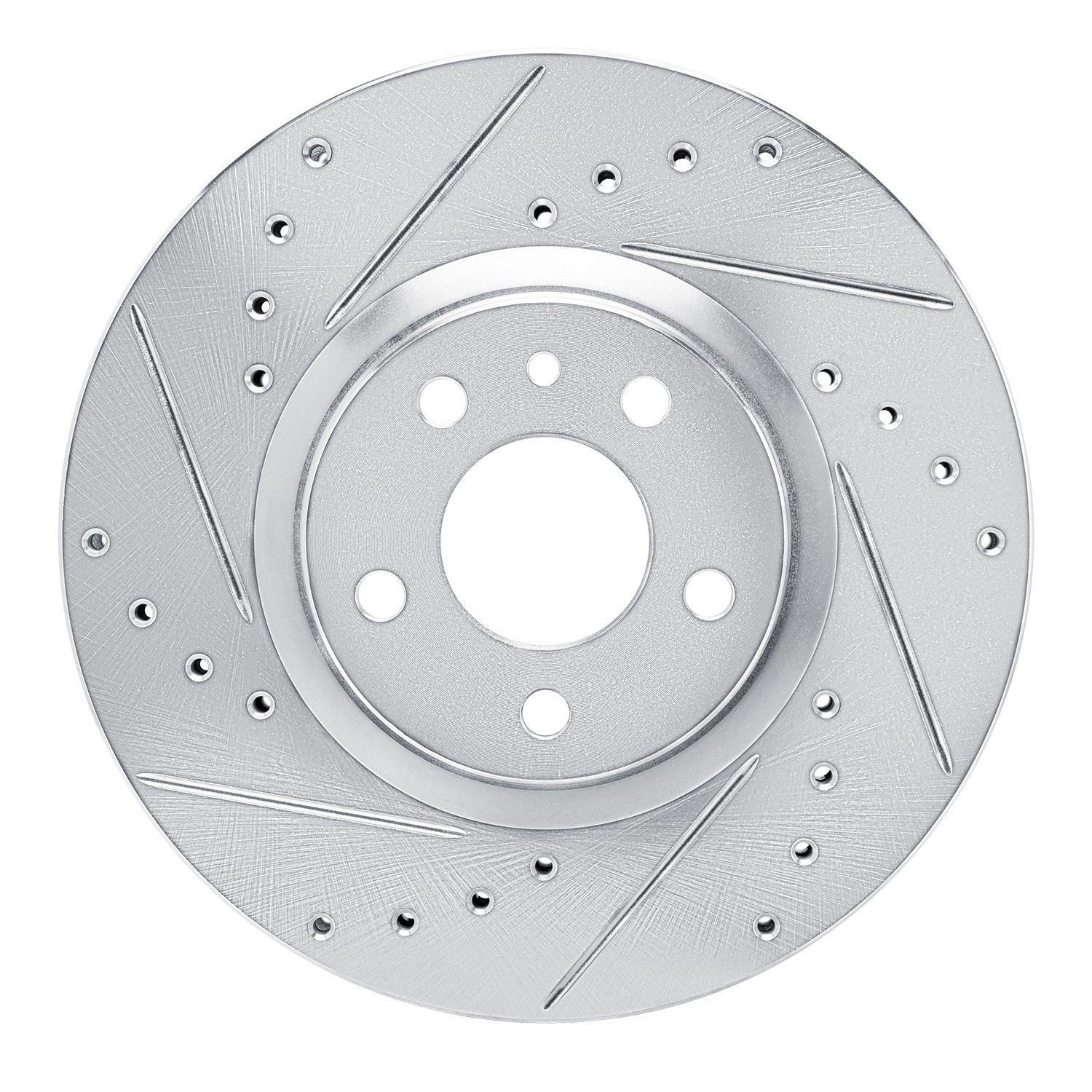 E-Line Drilled & Slotted Silver Brake Rotor, 1994-1995 Alfa Romeo, Position: Front Left