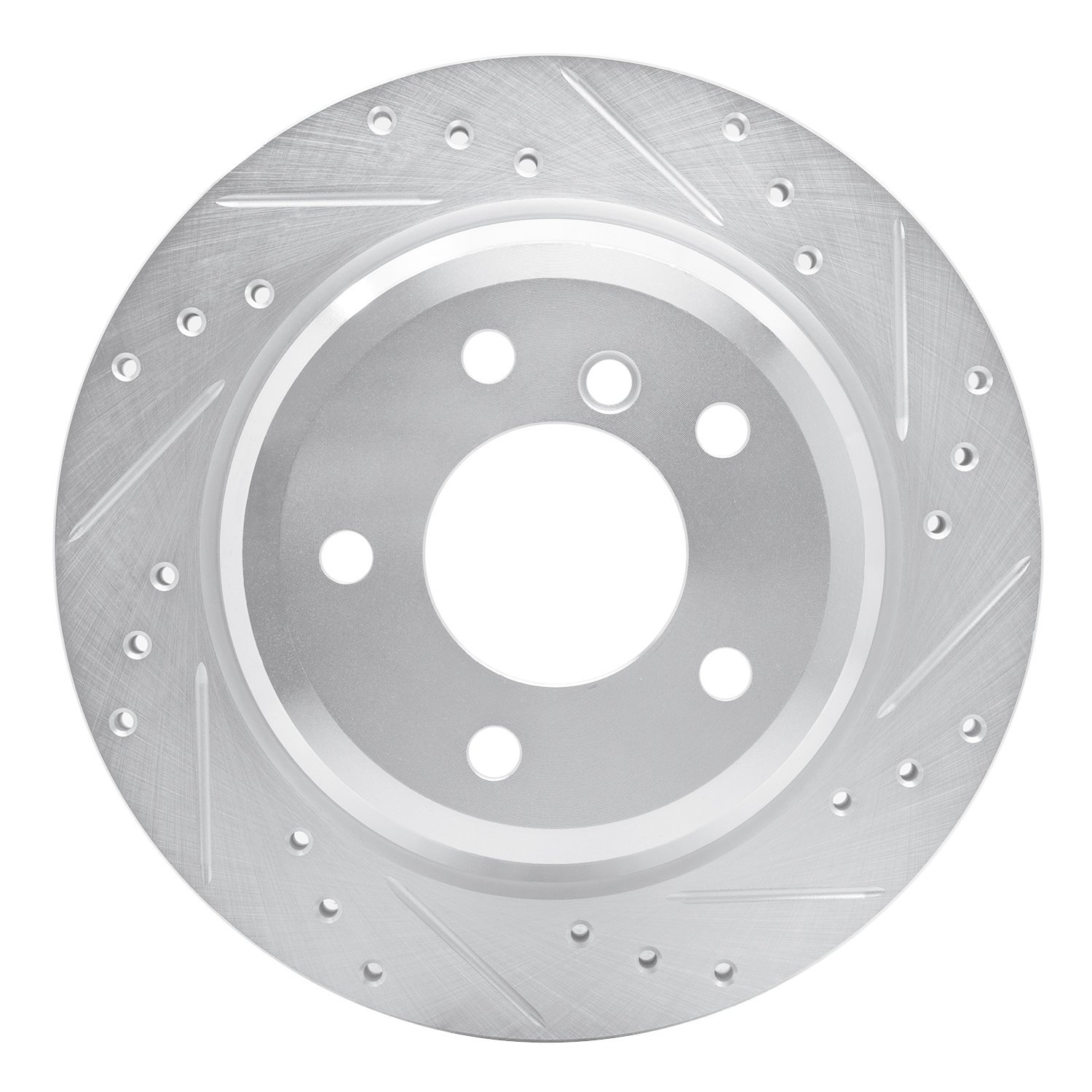 E-Line Drilled & Slotted Silver Brake Rotor, 2006-2015