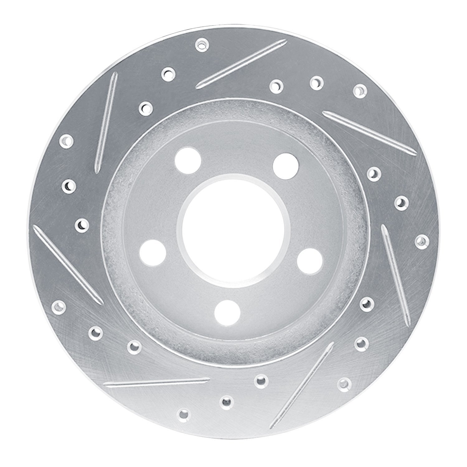 E-Line Drilled & Slotted Silver Brake Rotor, 1985-1989