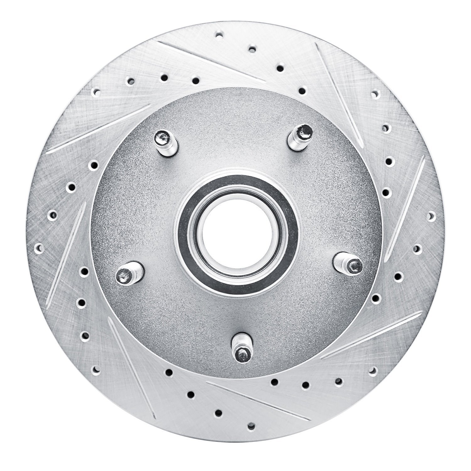 E-Line Drilled & Slotted Silver Brake Rotor, 1994-1999 Mopar, Position: Front Right