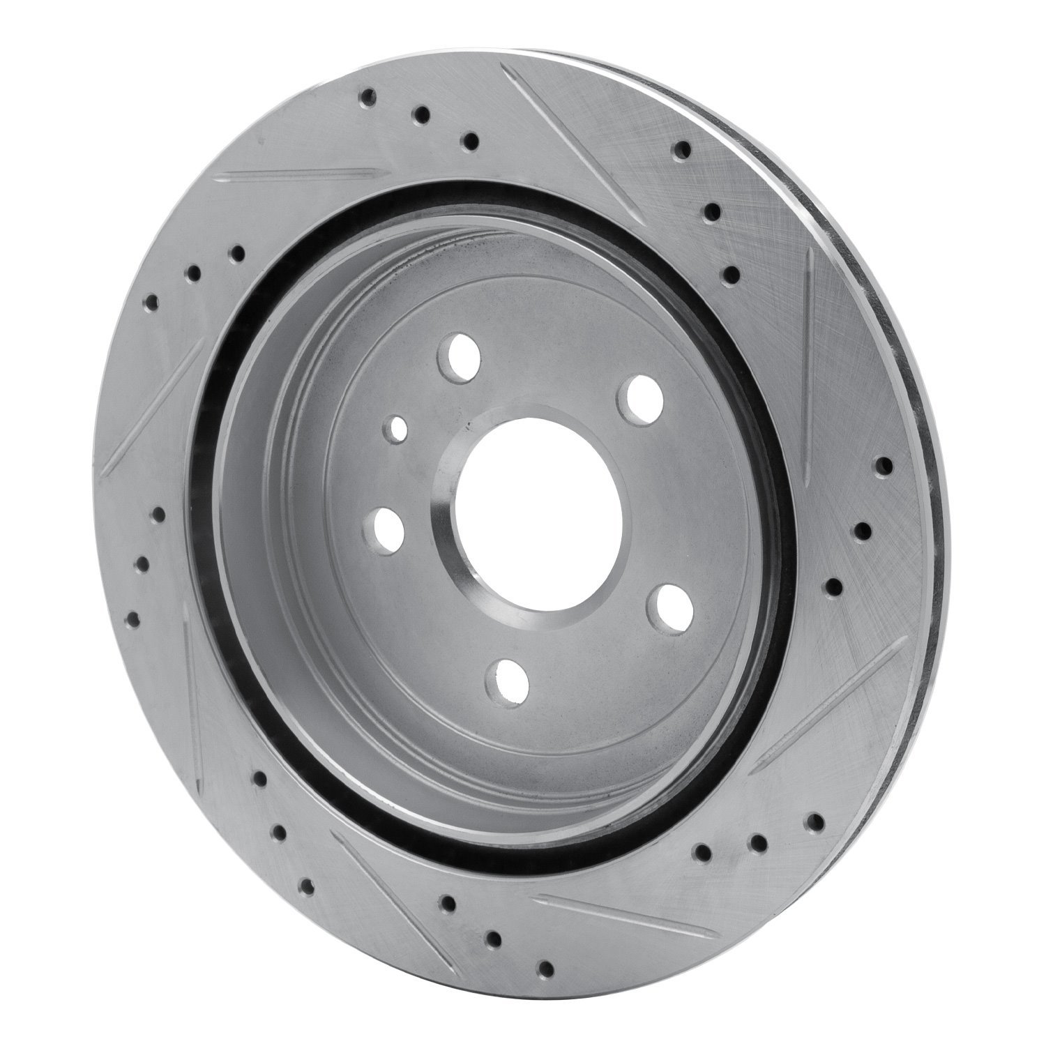 E-Line Drilled & Slotted Silver Brake Rotor, 2008-2019