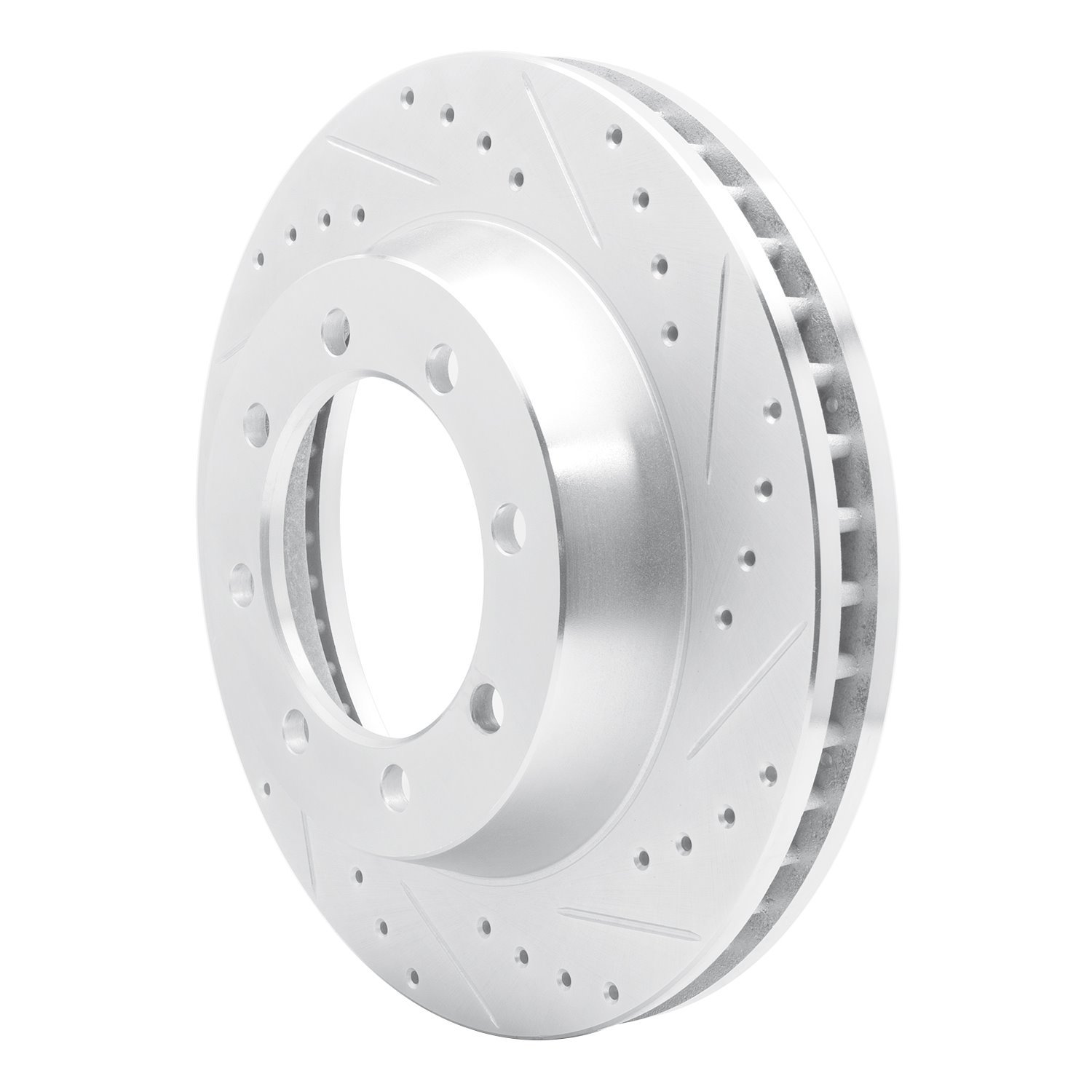E-Line Drilled & Slotted Silver Brake Rotor, 1976-1996