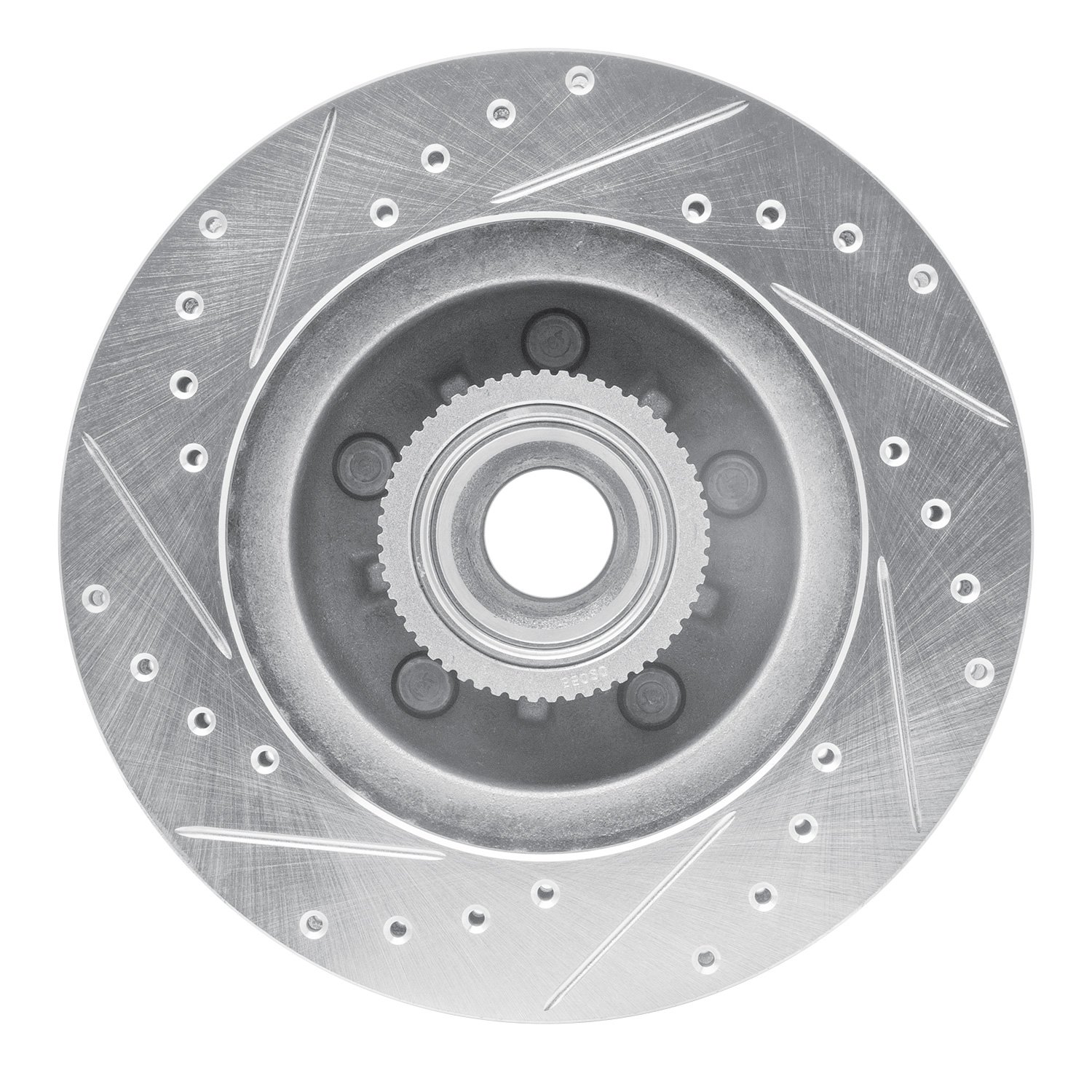 E-Line Drilled & Slotted Silver Brake Rotor, 1993-1995 GM, Position: Front Right