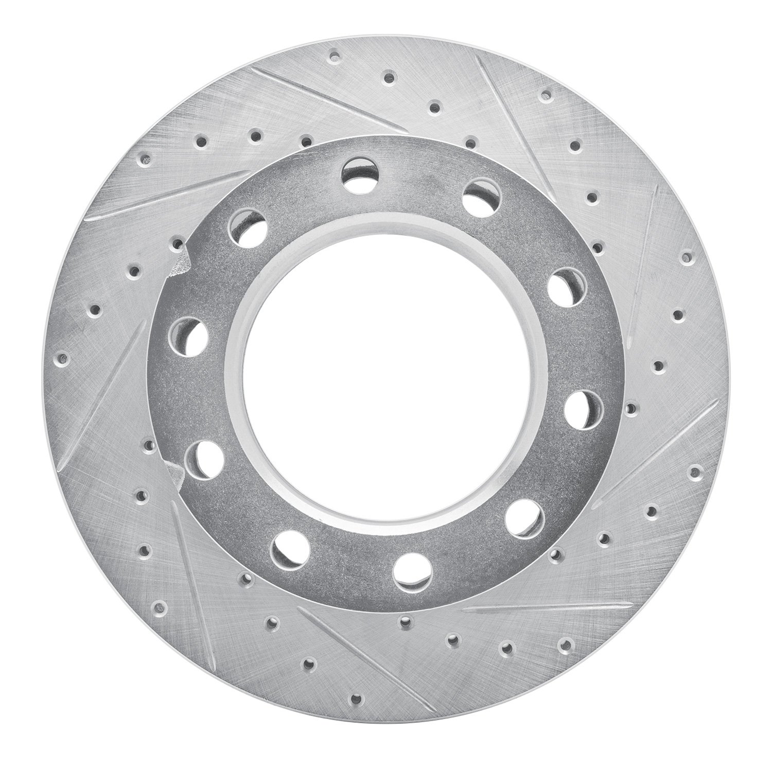 E-Line Drilled & Slotted Silver Brake Rotor, 1994-2006