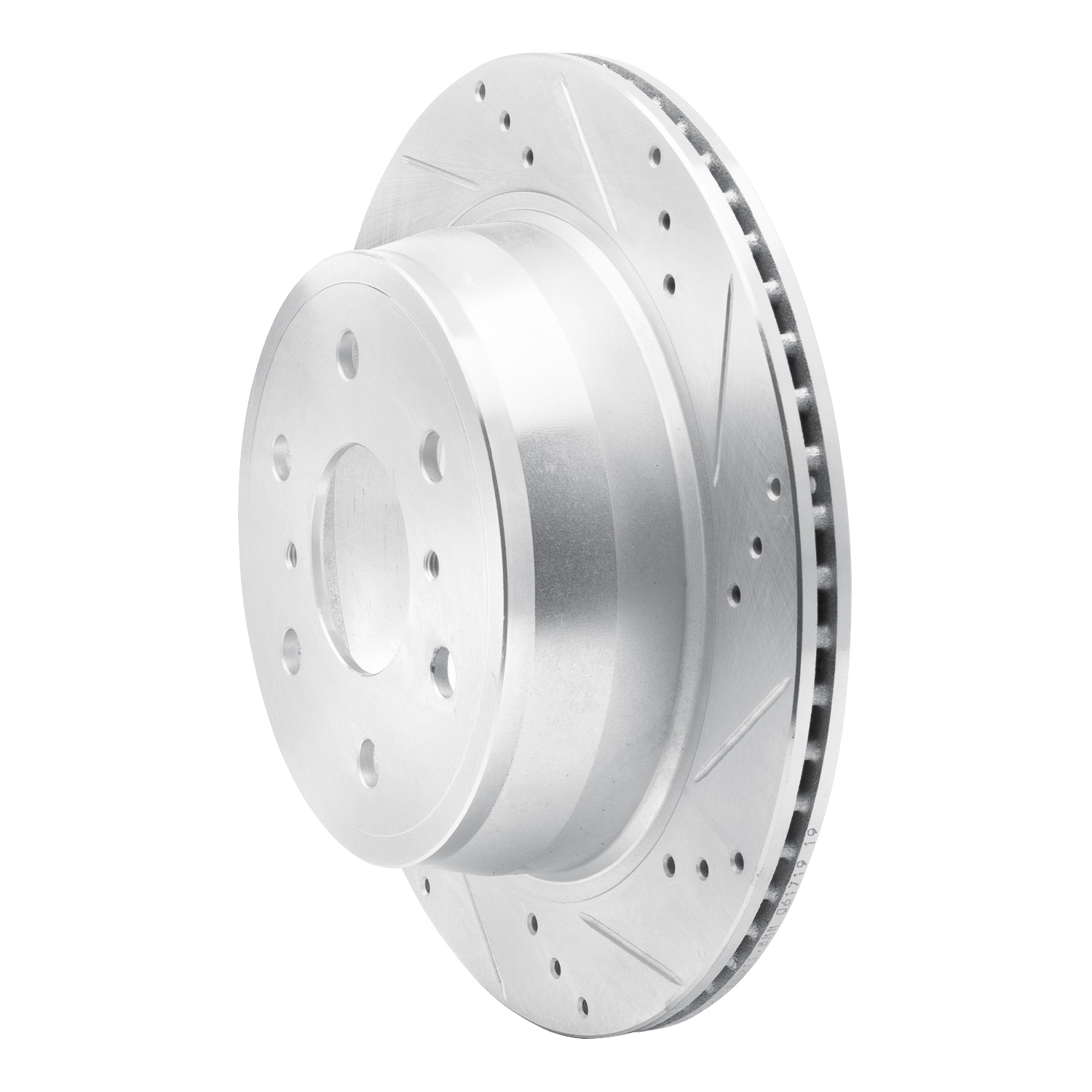 E-Line Drilled & Slotted Silver Brake Rotor, 2007-2020