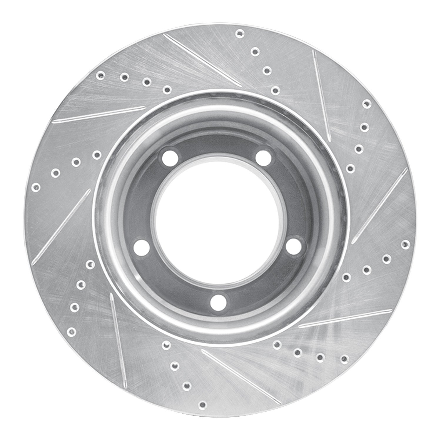 E-Line Drilled & Slotted Silver Brake Rotor, 2003-2010 GM, Position: Front & Rear Left