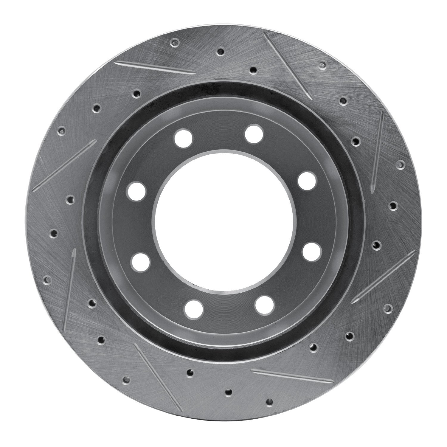 E-Line Drilled & Slotted Silver Brake Rotor, 1999-2005 Ford/Lincoln/Mercury/Mazda, Position: Rear Left