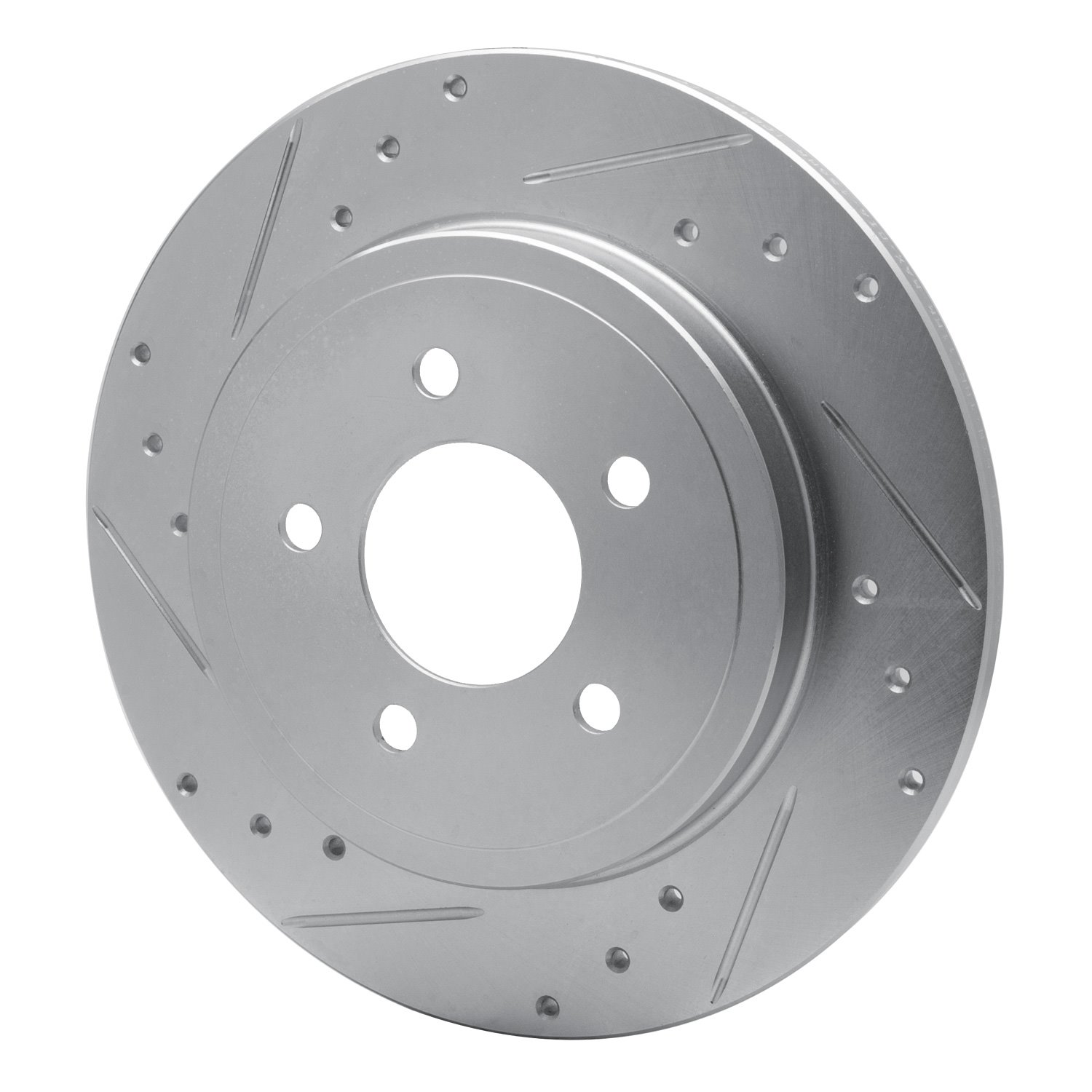 E-Line Drilled & Slotted Silver Brake Rotor, 2005-2008 Ford/Lincoln/Mercury/Mazda, Position: Rear Left