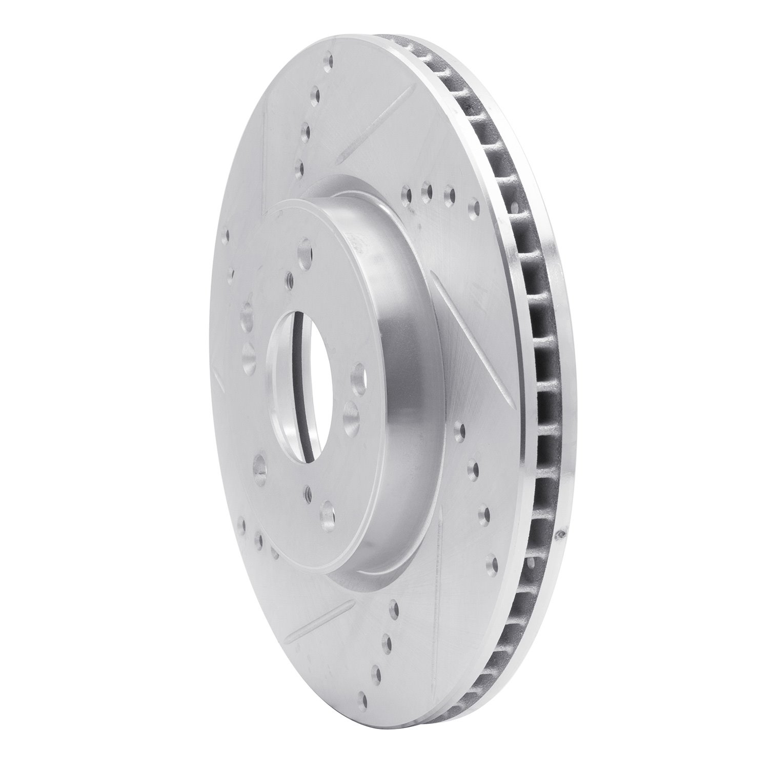 E-Line Drilled & Slotted Silver Brake Rotor, Fits