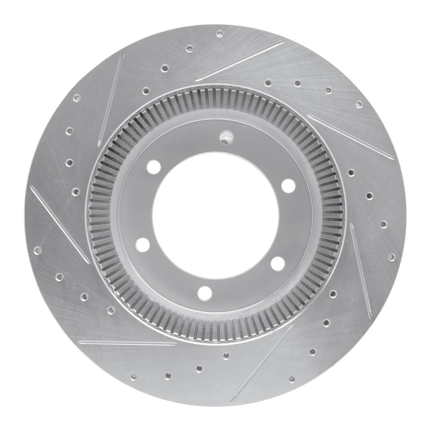 E-Line Drilled & Slotted Silver Brake Rotor, 1992-2017 Freightliner, Position: Front & Rear Right