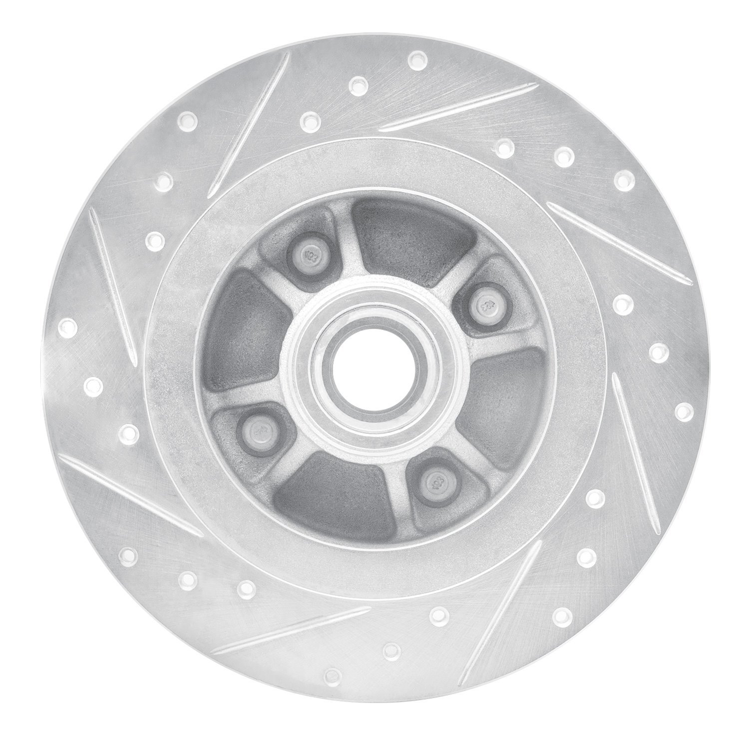 E-Line Drilled & Slotted Silver Brake Rotor, 1984-1987