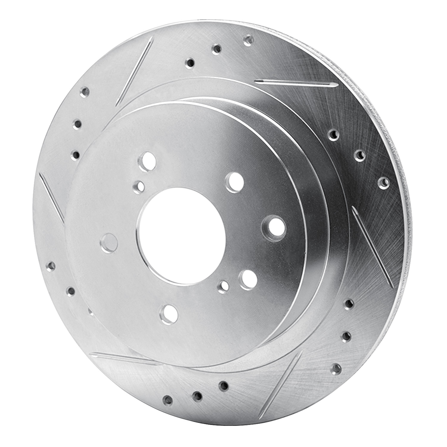 E-Line Drilled & Slotted Silver Brake Rotor, 1989-1996