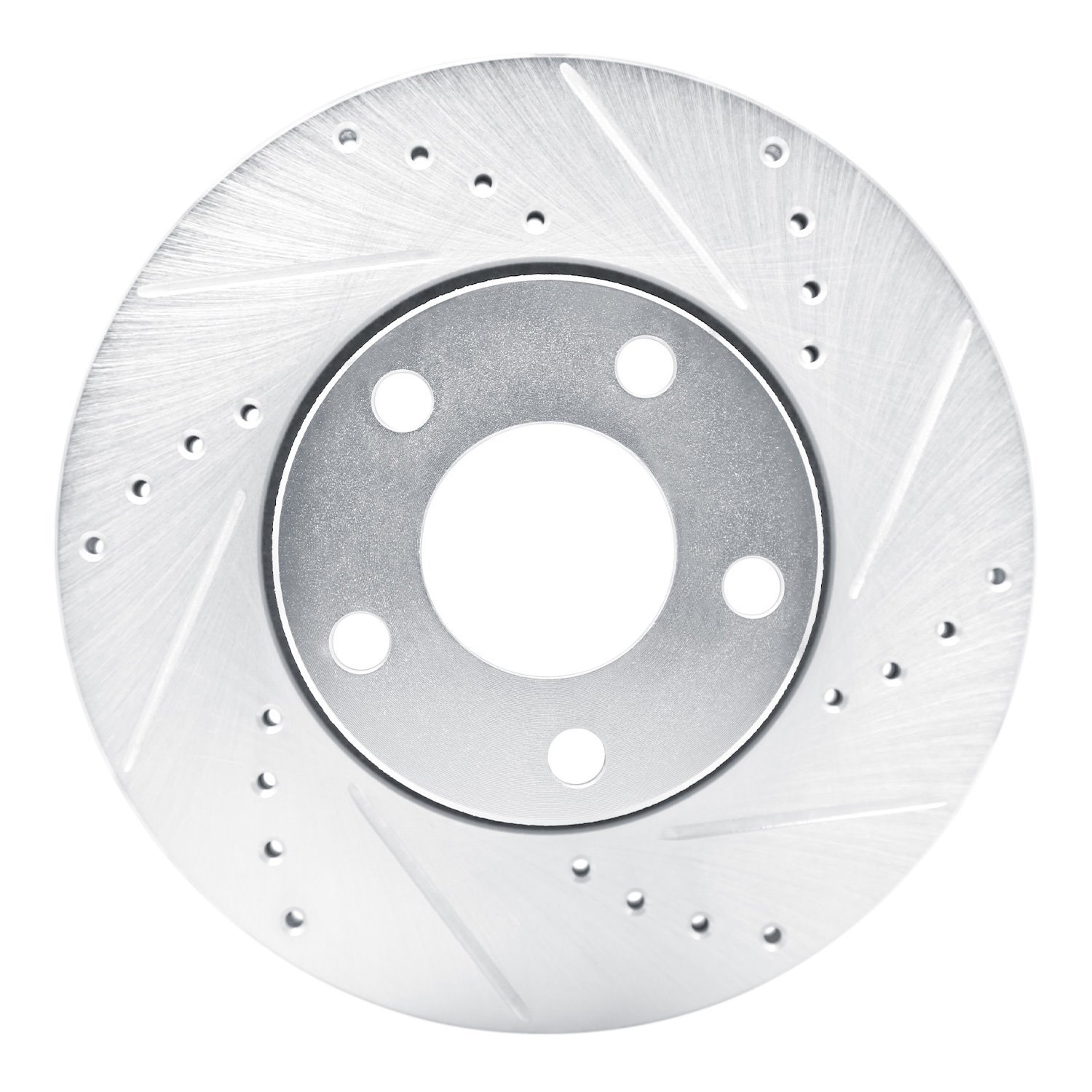 E-Line Drilled & Slotted Silver Brake Rotor, 1990-1997 Audi/Porsche/Volkswagen, Position: Front Right
