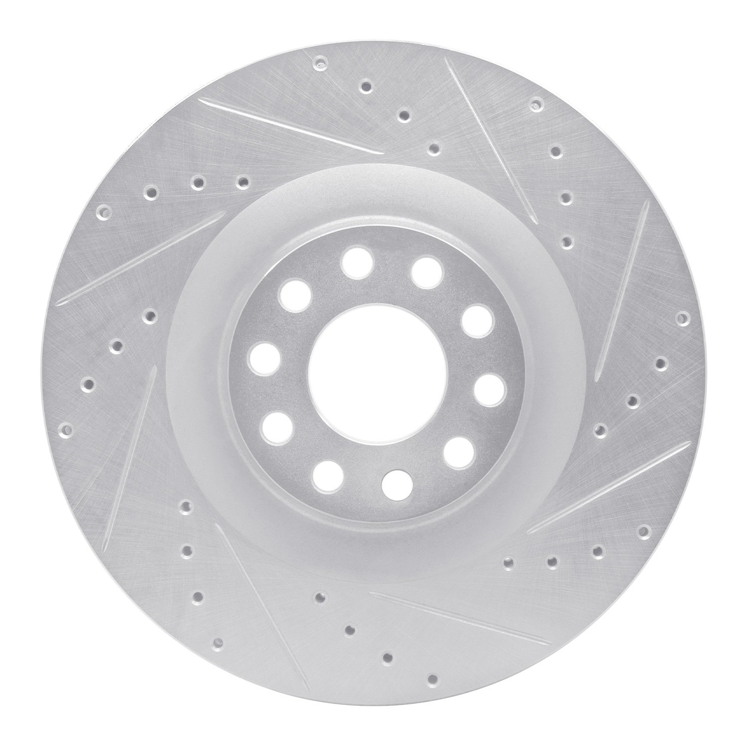 E-Line Drilled & Slotted Silver Brake Rotor, 2001-2003 Audi/Porsche/Volkswagen, Position: Front Right