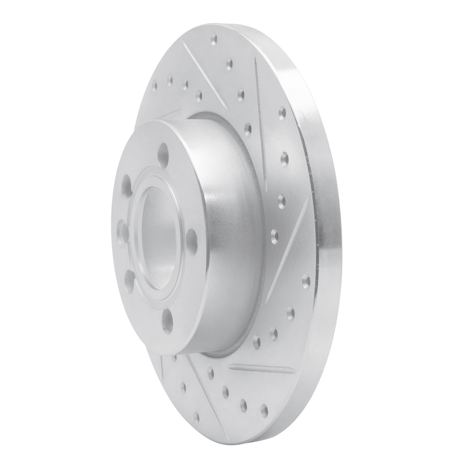 E-Line Drilled & Slotted Silver Brake Rotor, 1996-2000 Audi/Porsche/Volkswagen, Position: Front Right