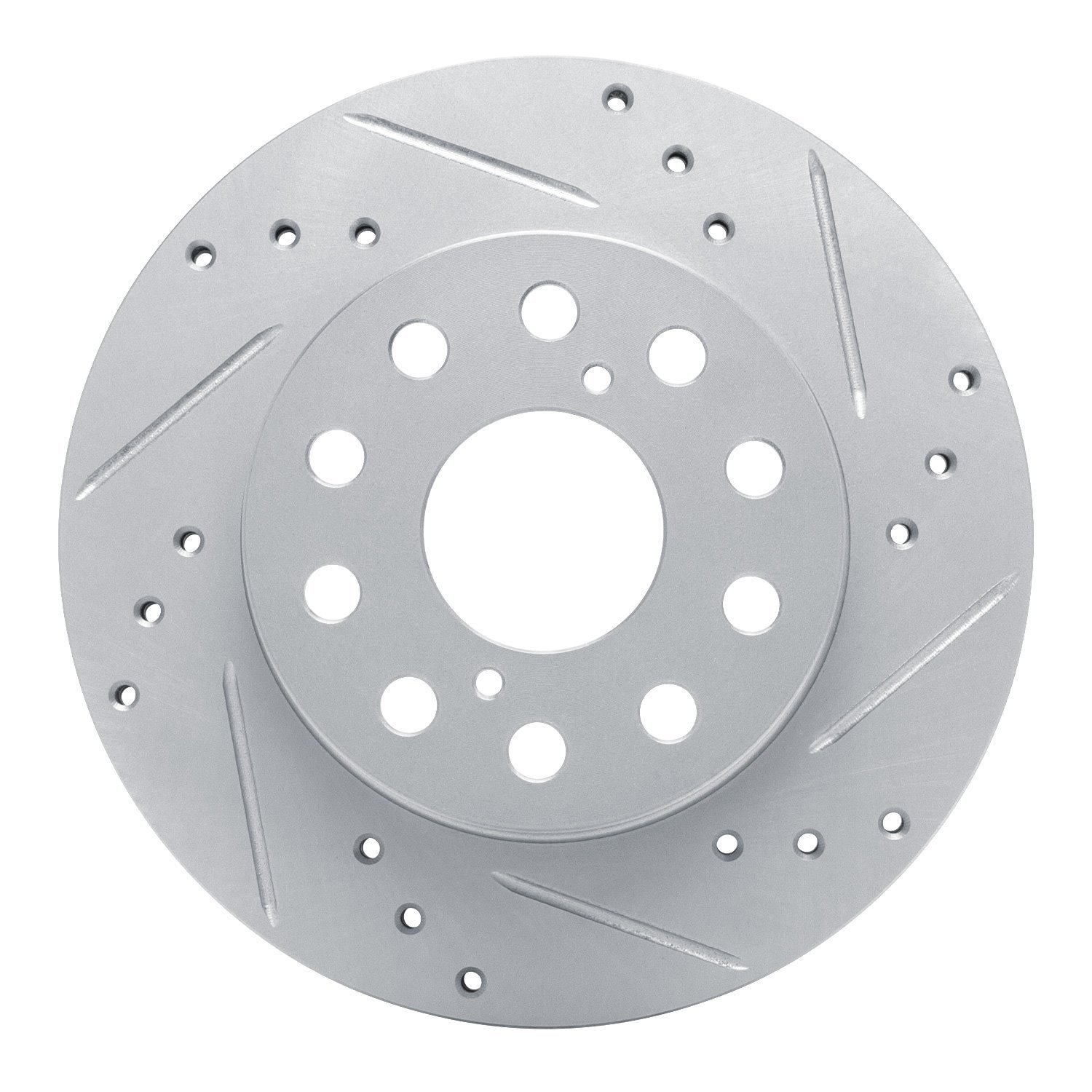 E-Line Drilled & Slotted Silver Brake Rotor, 1991-1995 Lexus/Toyota/Scion, Position: Rear Right
