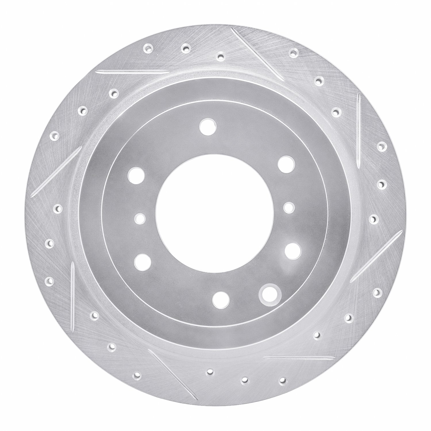 E-Line Drilled & Slotted Silver Brake Rotor, 2008-2014