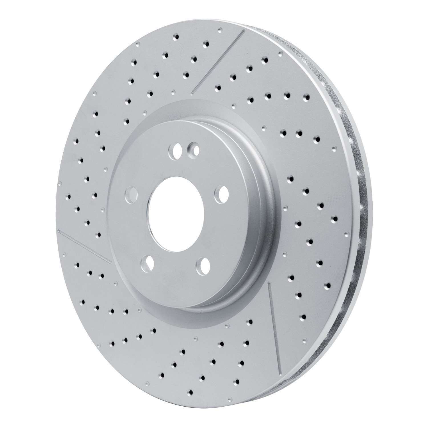 Hi-Carbon Alloy Geomet-Coated Drilled & Slotted Rotor, 2014-2019 Mercedes-Benz, Position: Front
