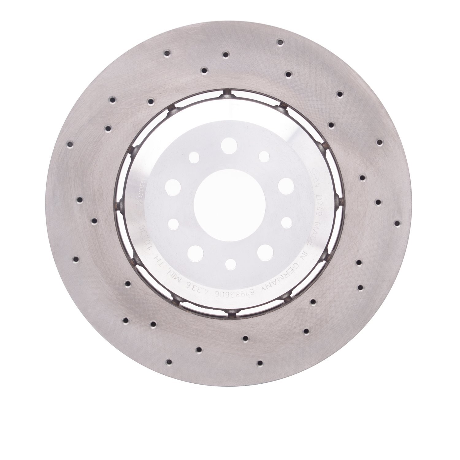 Hi-Carbon Alloy Geomet-Coated Drilled Rotor, 2015-2020 Alfa Romeo, Position: Front